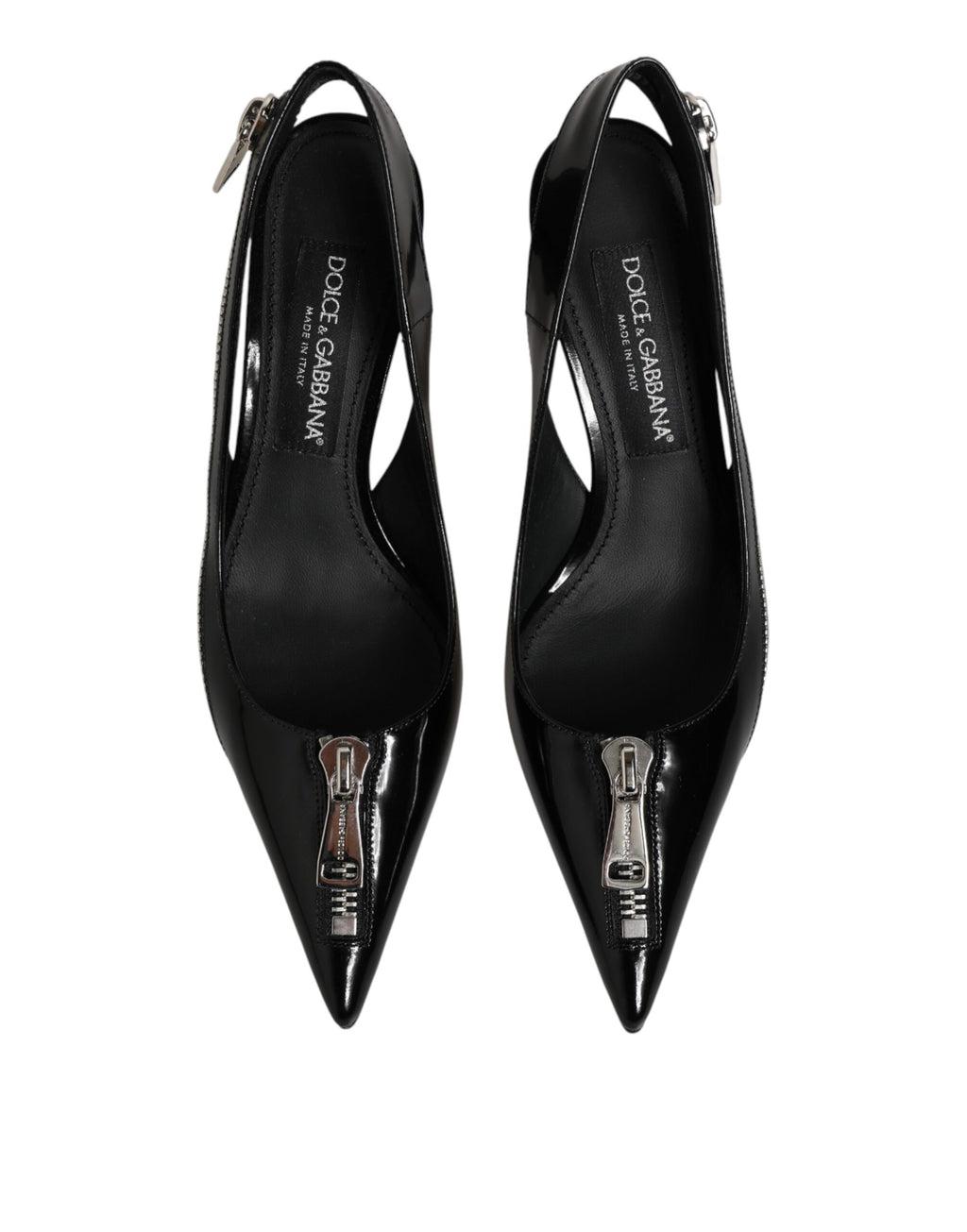 Chaussures à talons escarpins Dolce & Gabbana en cuir noir à fermeture éclair