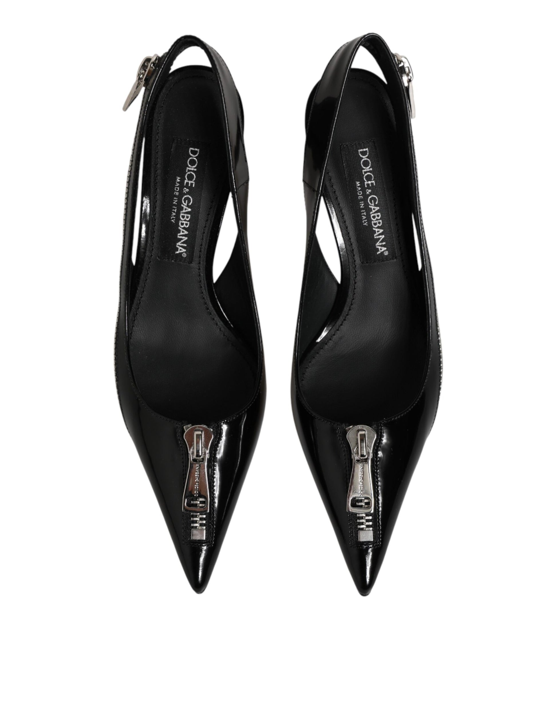 Chaussures à talons escarpins Dolce & Gabbana en cuir noir à fermeture éclair
