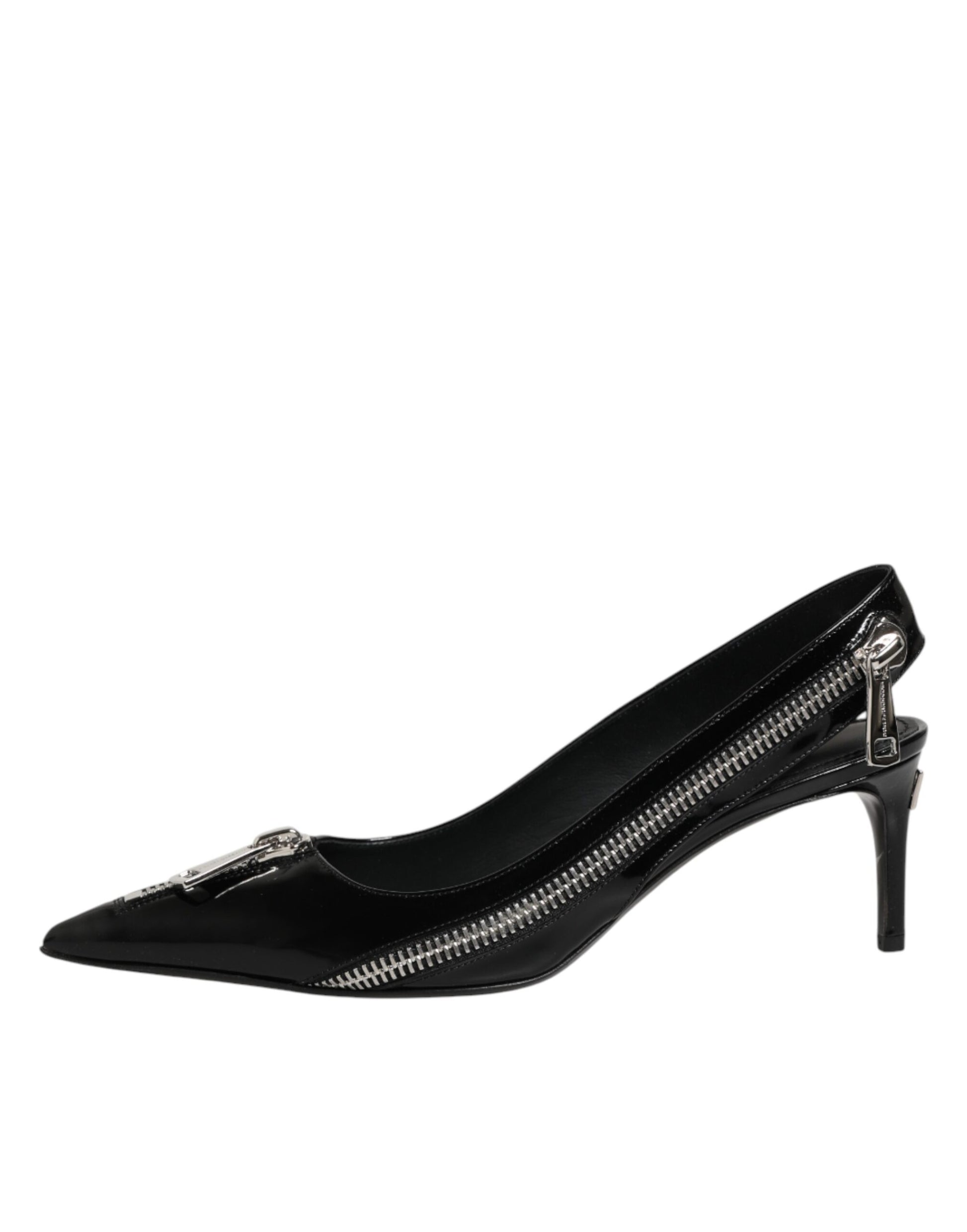 Chaussures à talons escarpins Dolce & Gabbana en cuir noir à fermeture éclair