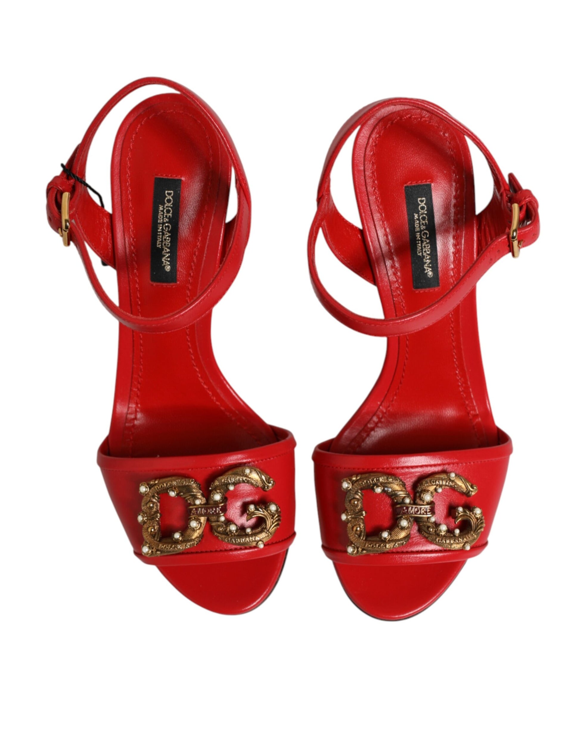 Dolce & Gabbana Red Stiletto Heels for Women side view