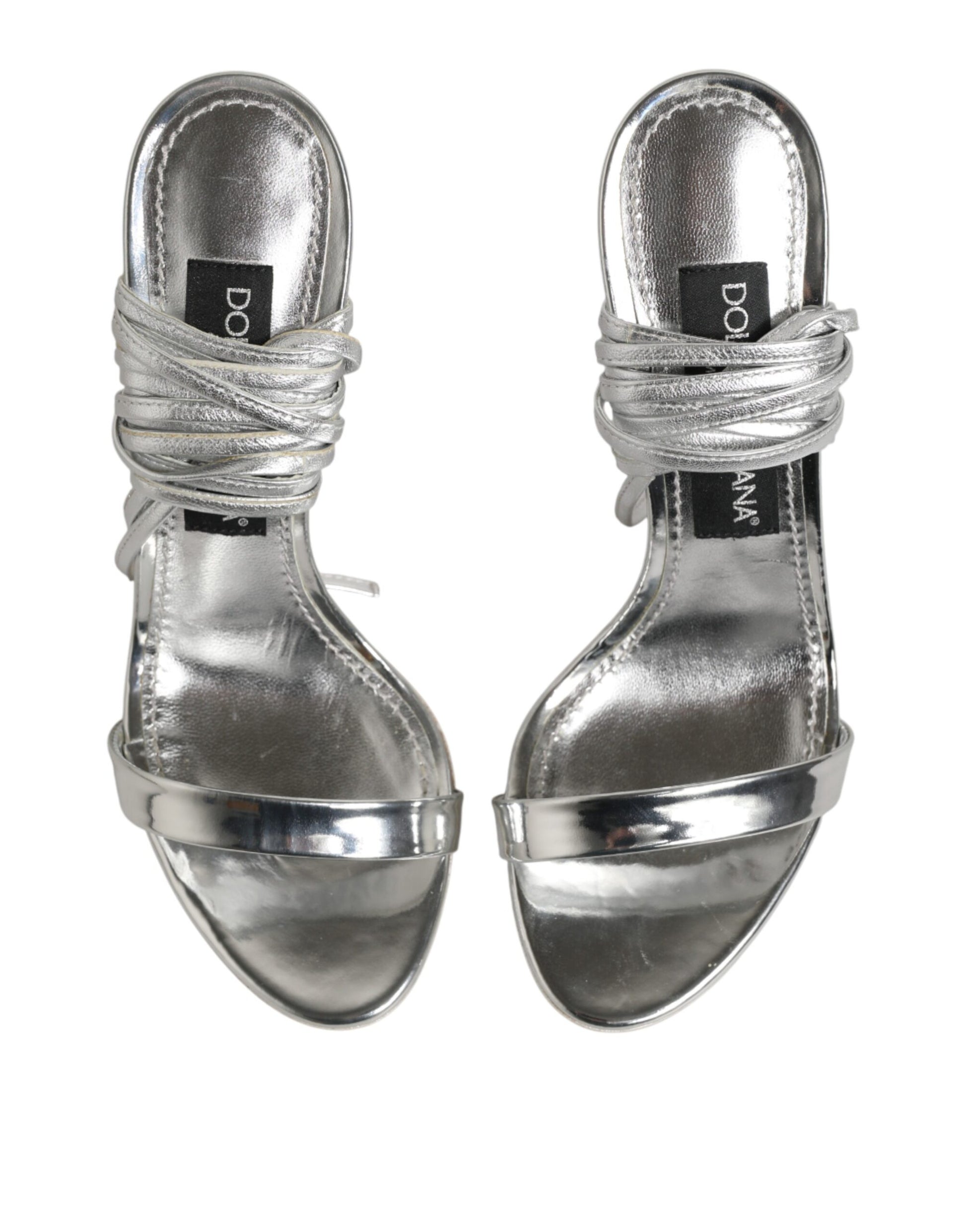 Dolce & Gabbana Silver Stiletto Heels for Women side view