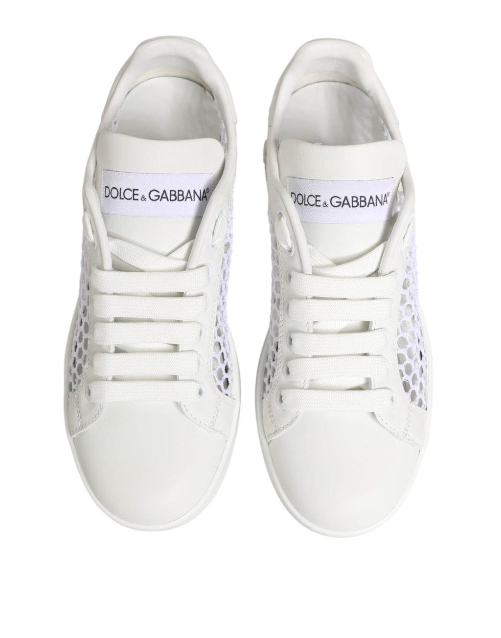 Dolce & Gabbana White Low Top Sneakers for Women side view