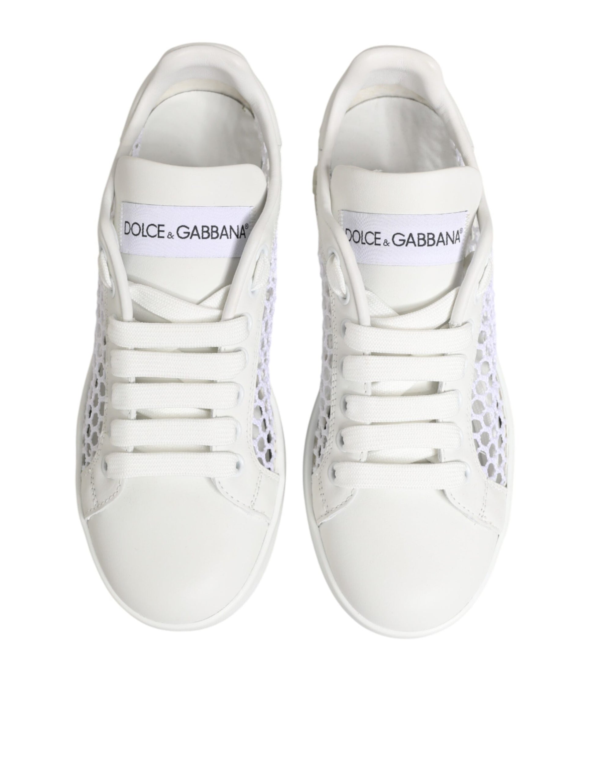 Dolce & Gabbana White Low Top Sneakers for Women side view