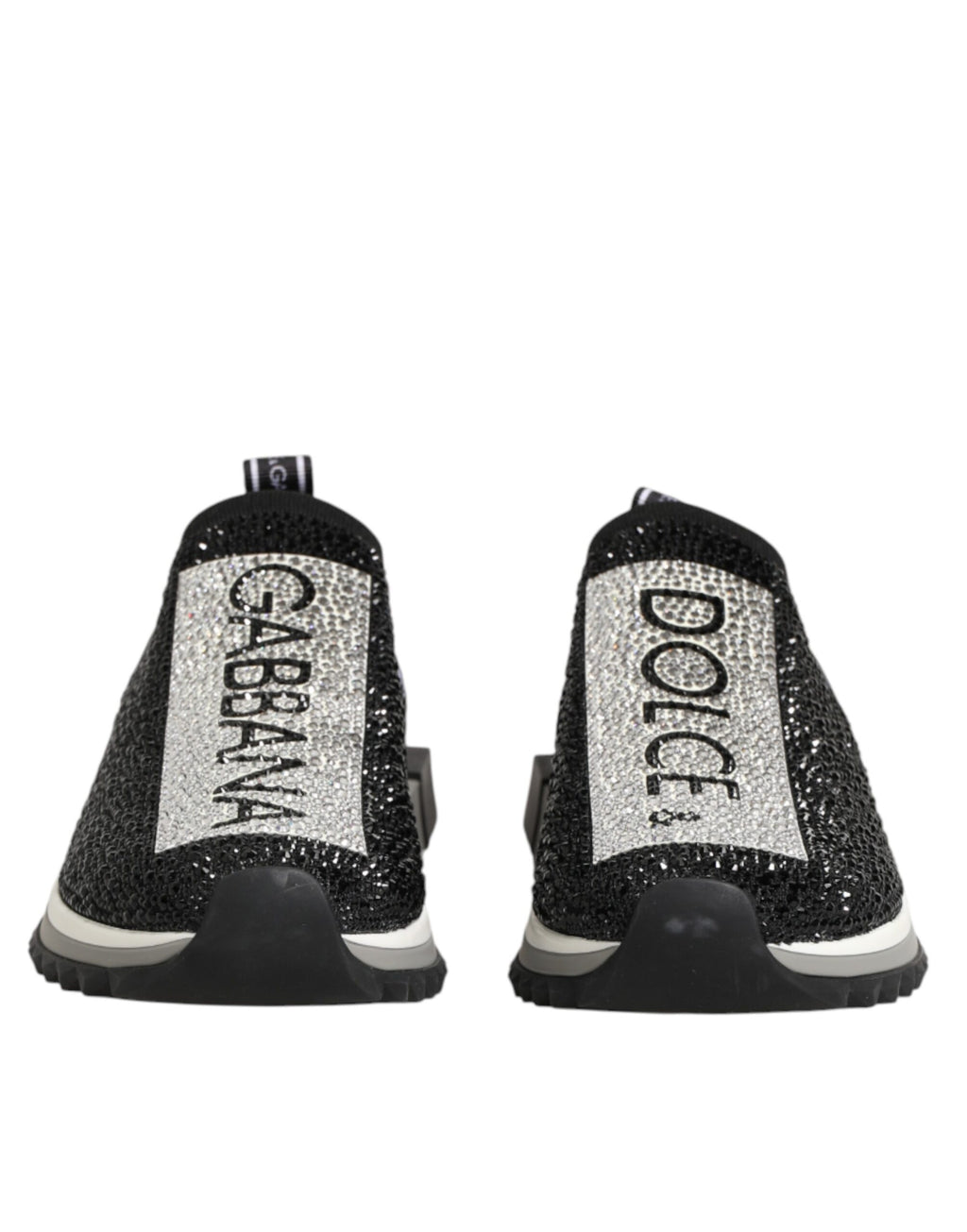 Chaussures Sneakers Sorrento Dolce & Gabbana Noires Argentées à Enfiler