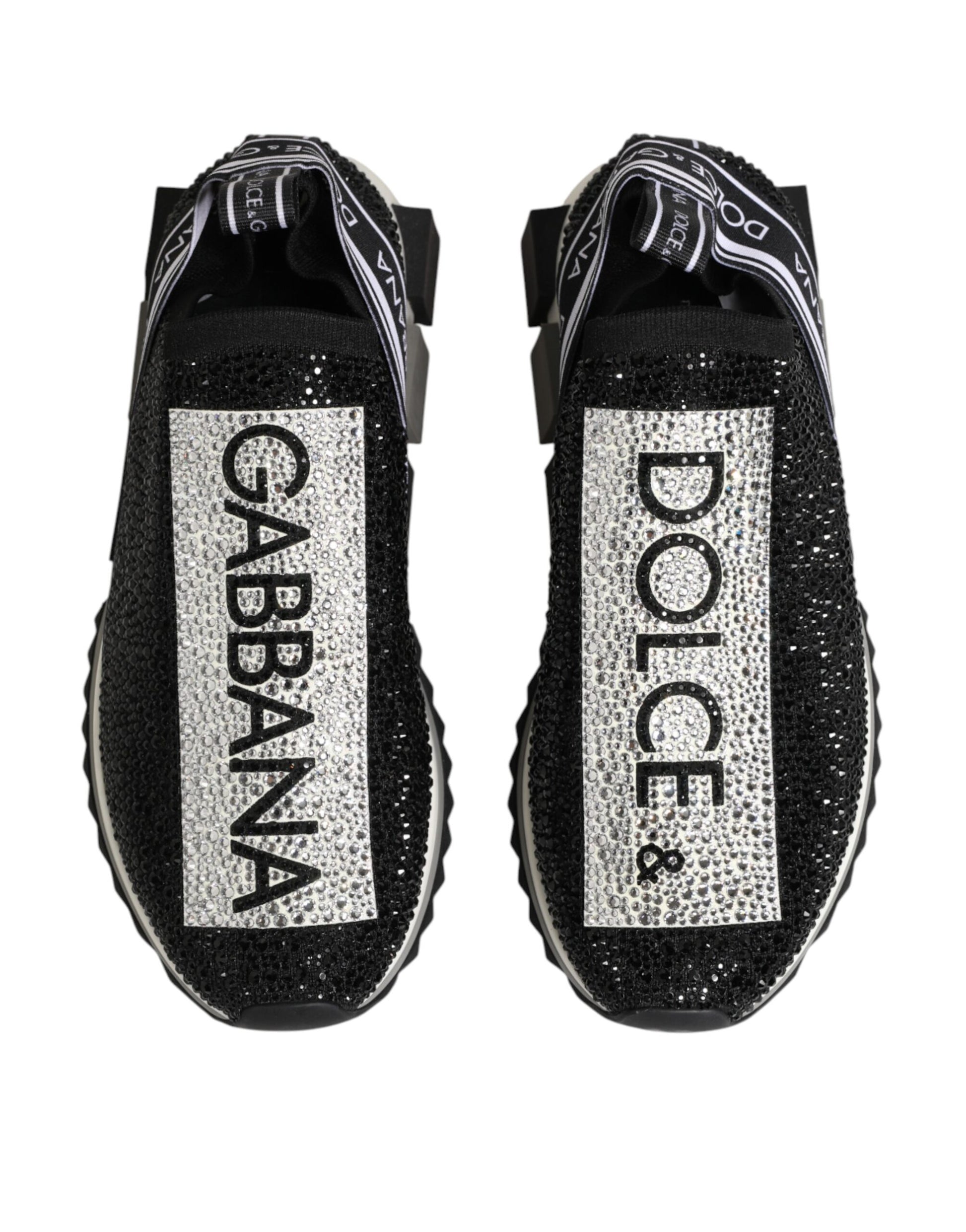 Chaussures Sneakers Sorrento Dolce & Gabbana Noires Argentées à Enfiler
