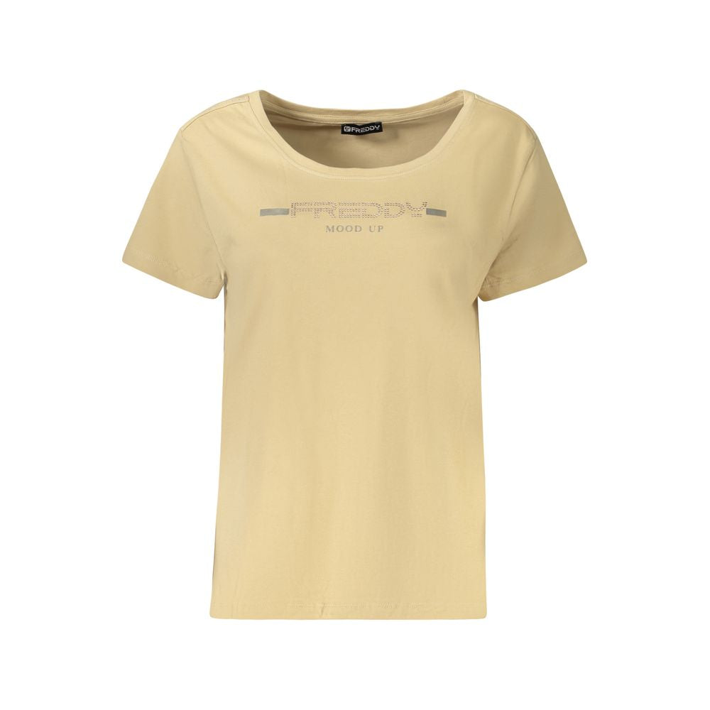 Freddy Beige Cotton Women T-Shirt