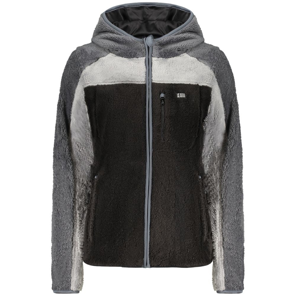 Norvège 1963 Sweat-shirt à capuche pour femme en polyester noir