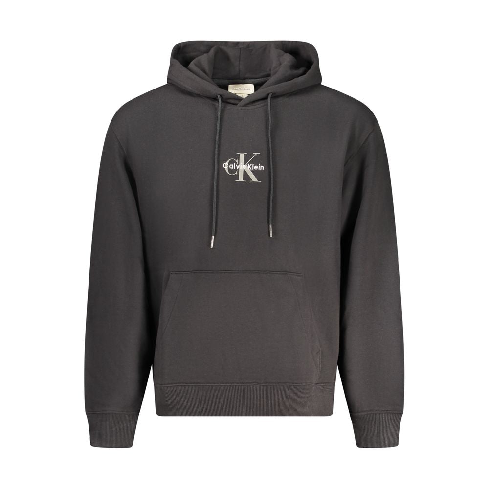 Sweat à capuche en coton noir Calvin Klein pour homme