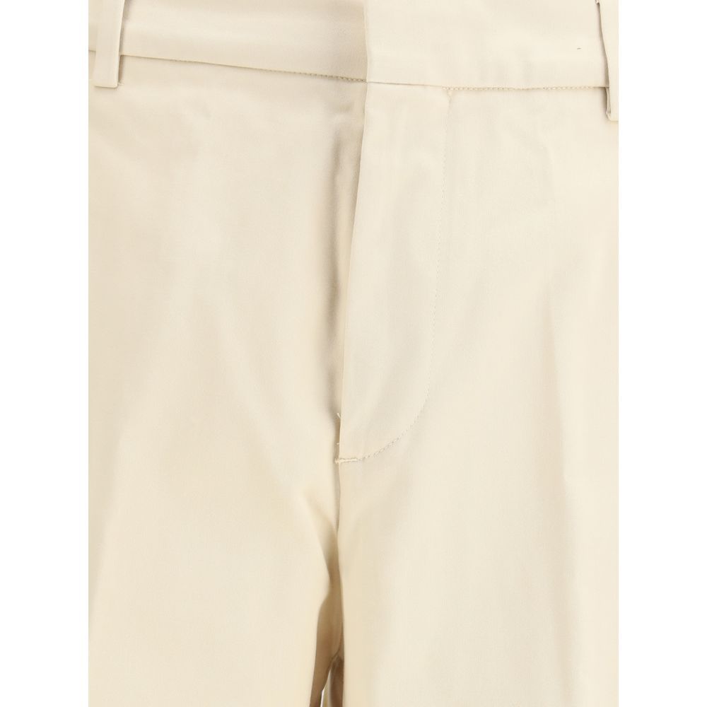 Cruna Beige Cotton Casual Pants