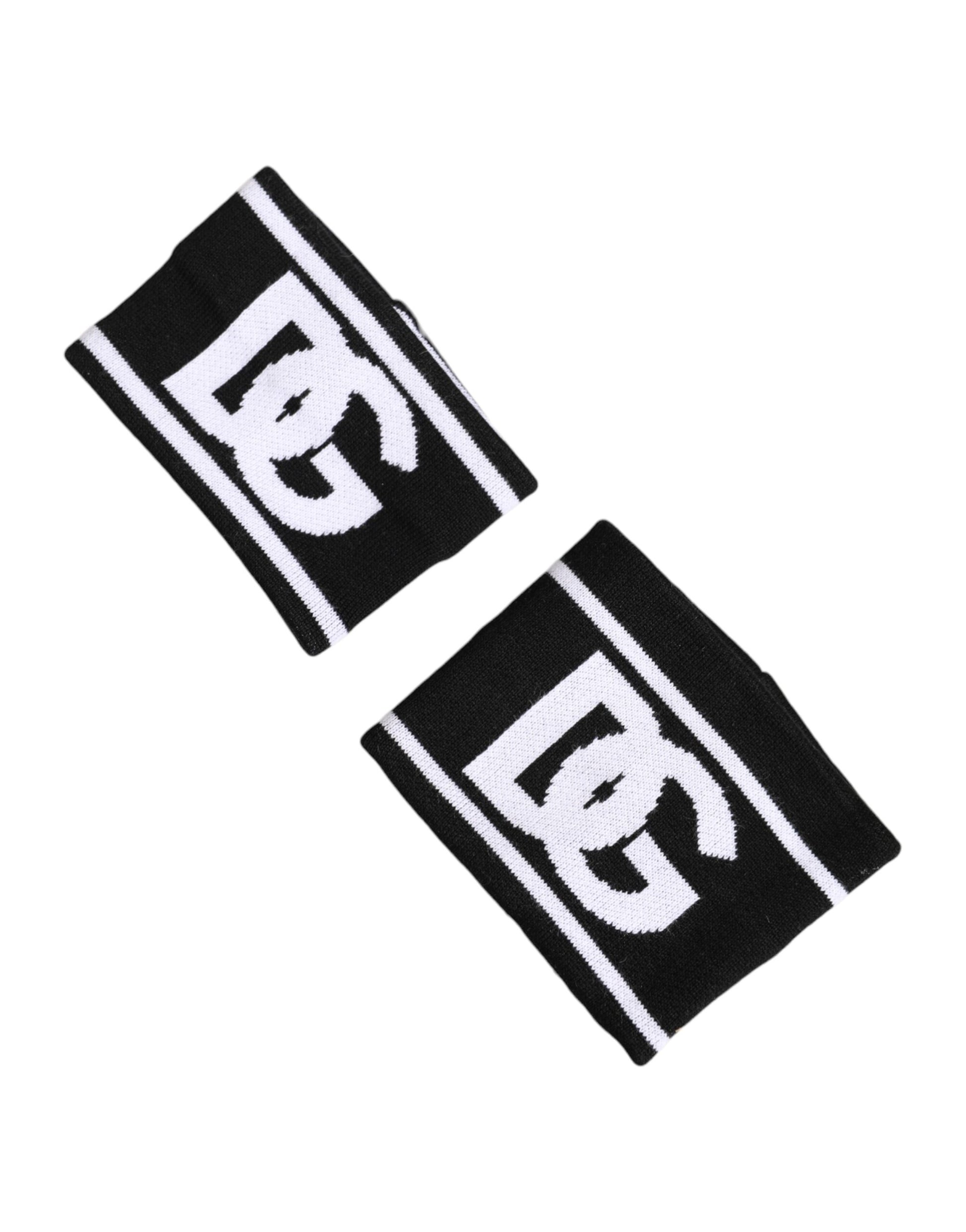 Dolce & Gabbana Black White DG Logo Cotton 1 Pair One Wristband