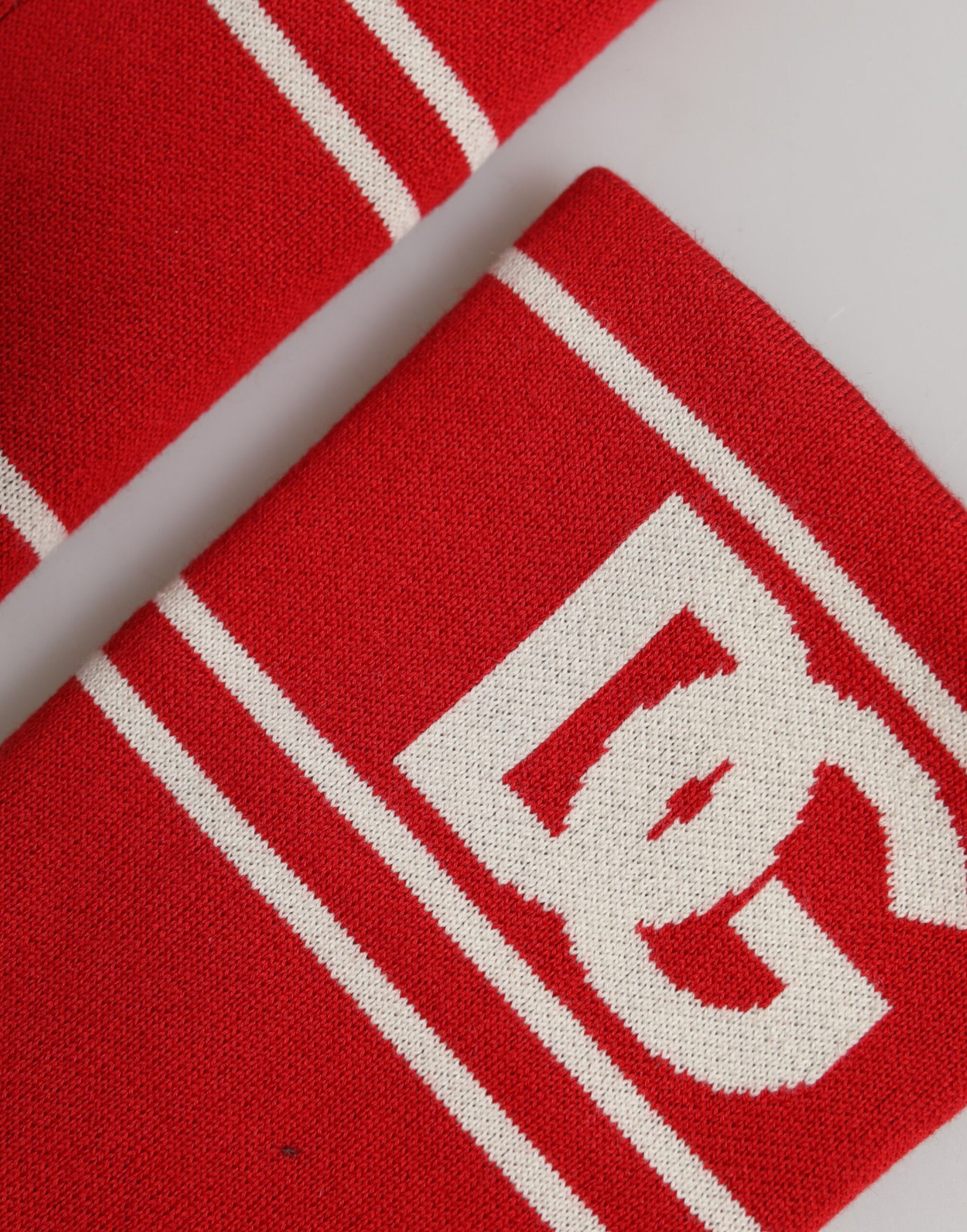 Dolce & Gabbana Red White DG Logo Cotton 1 Pair One SIze Wristband