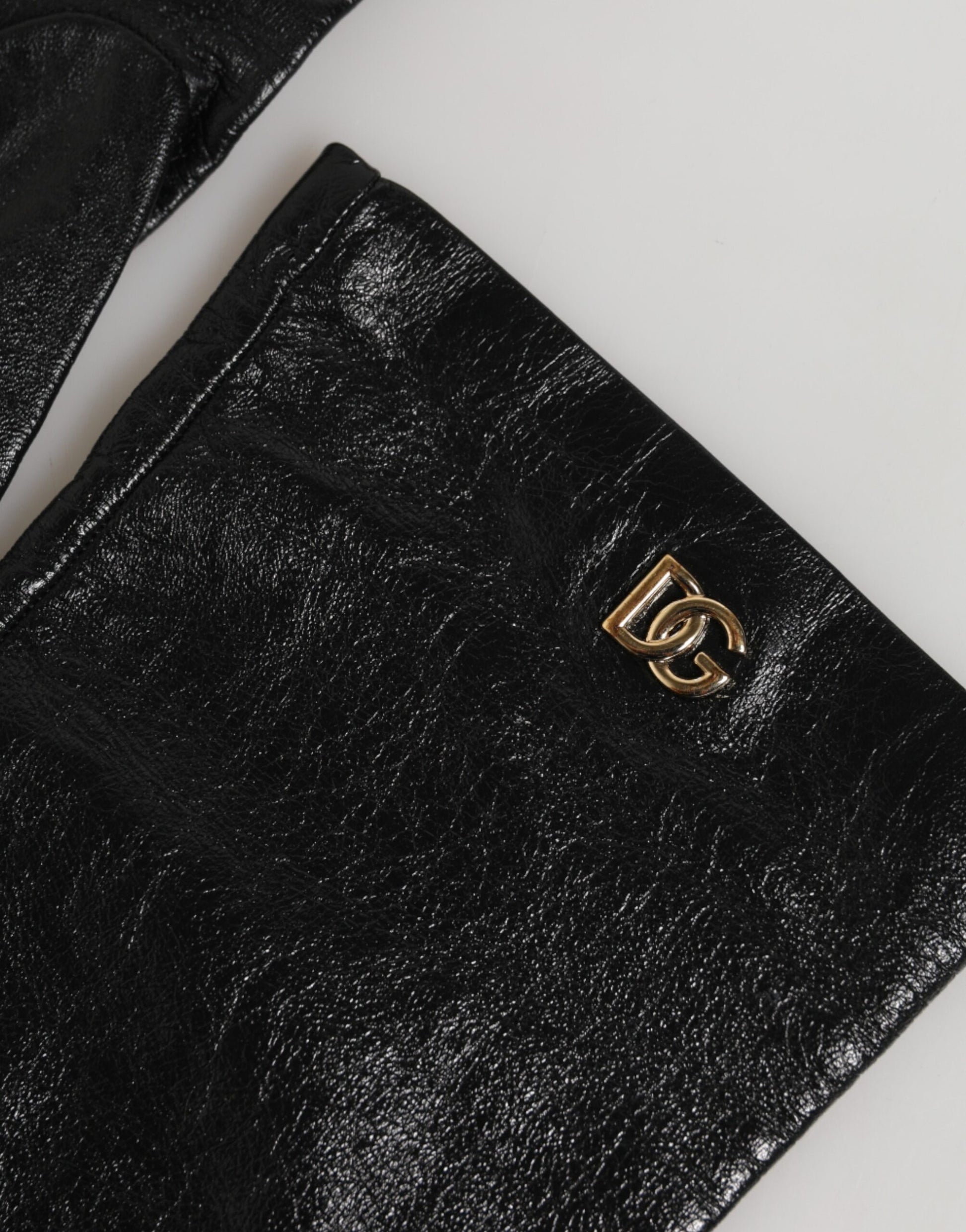 Dolce & Gabbana Black Polyester Elbow Length Mitten Gloves