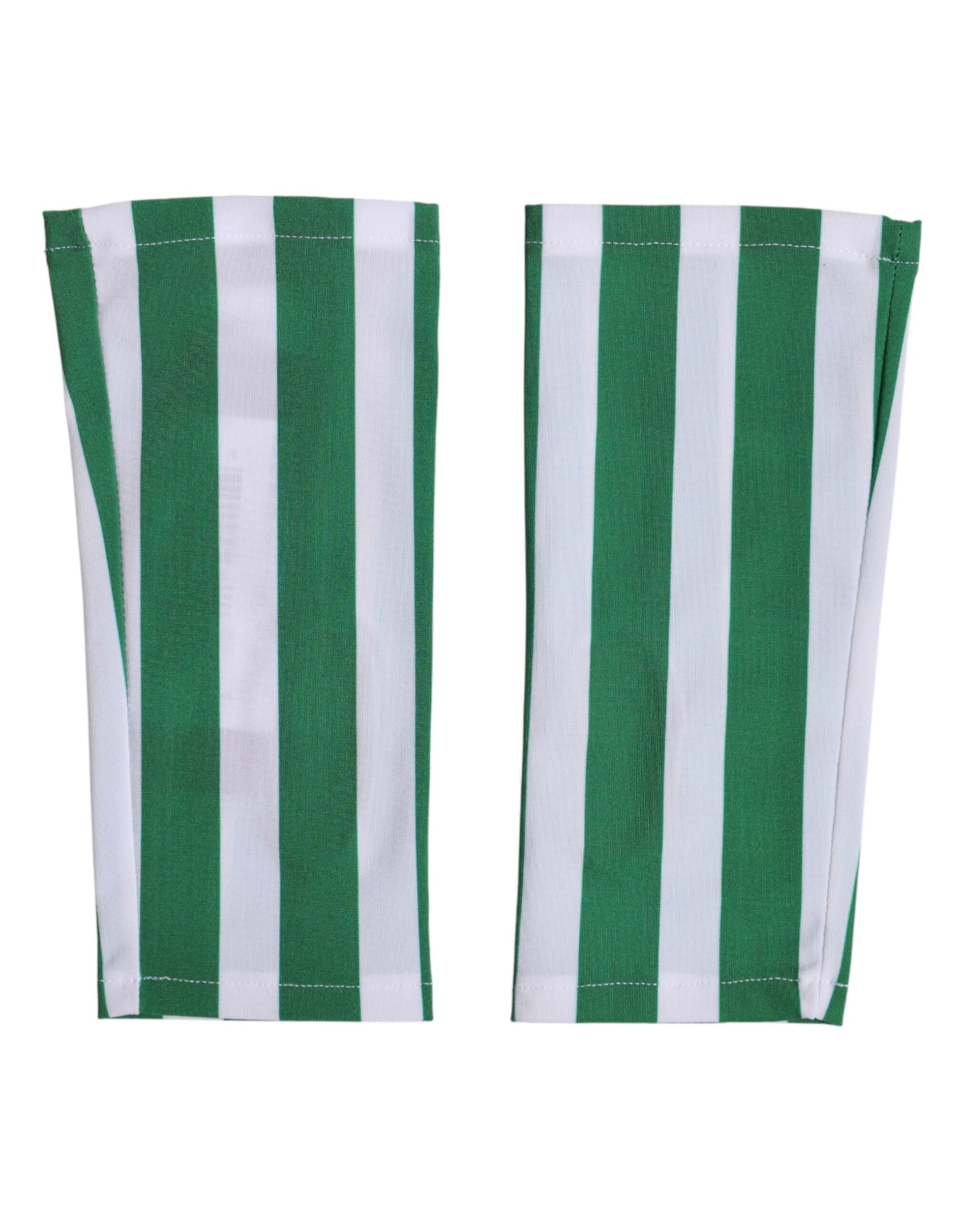 Dolce & Gabbana Green White Nylon Fingerless Wrist Length Gloves
