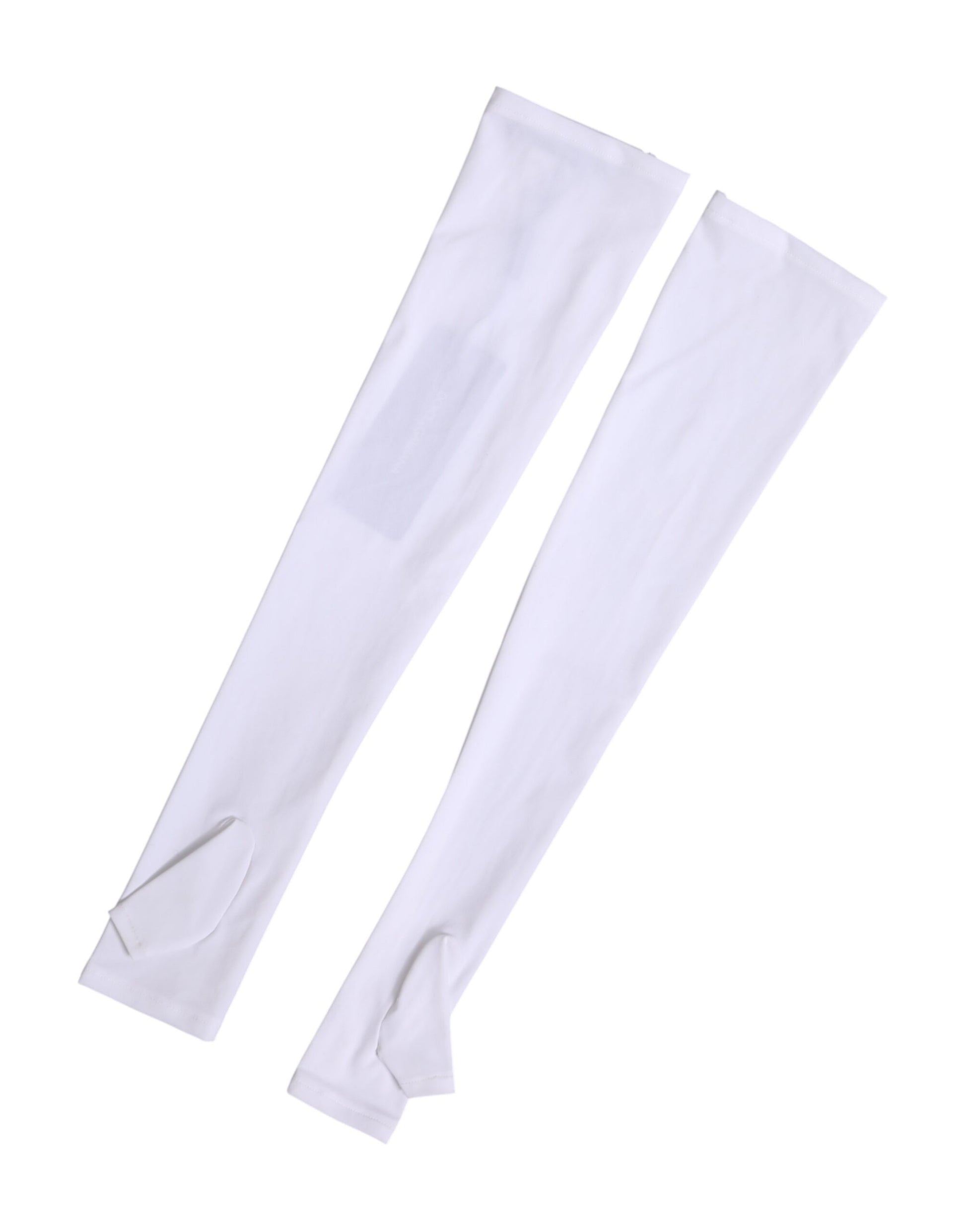 Gants longs sans doigts en nylon blanc pour femme Dolce & Gabbana