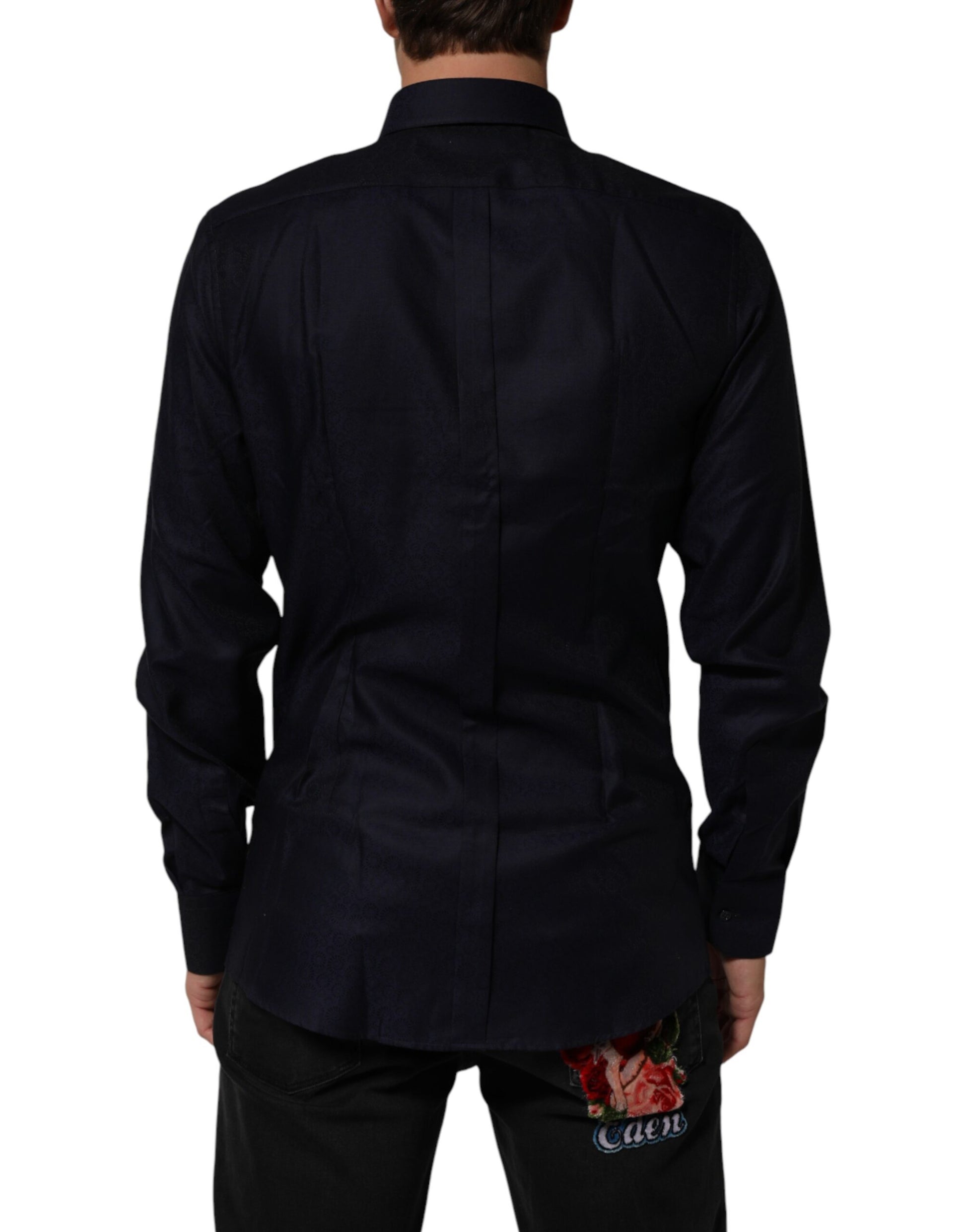 Dolce & Gabbana Blue Dress Shirt for Men side view