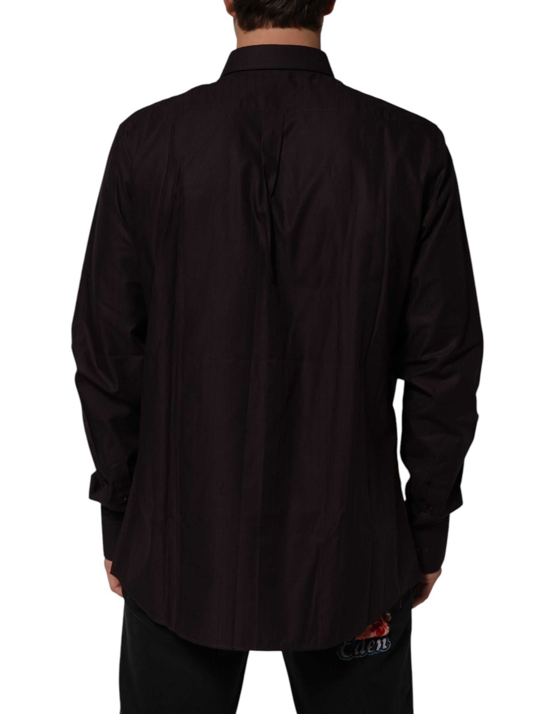 Dolce & Gabbana Brown Dress Shirt for Men side view