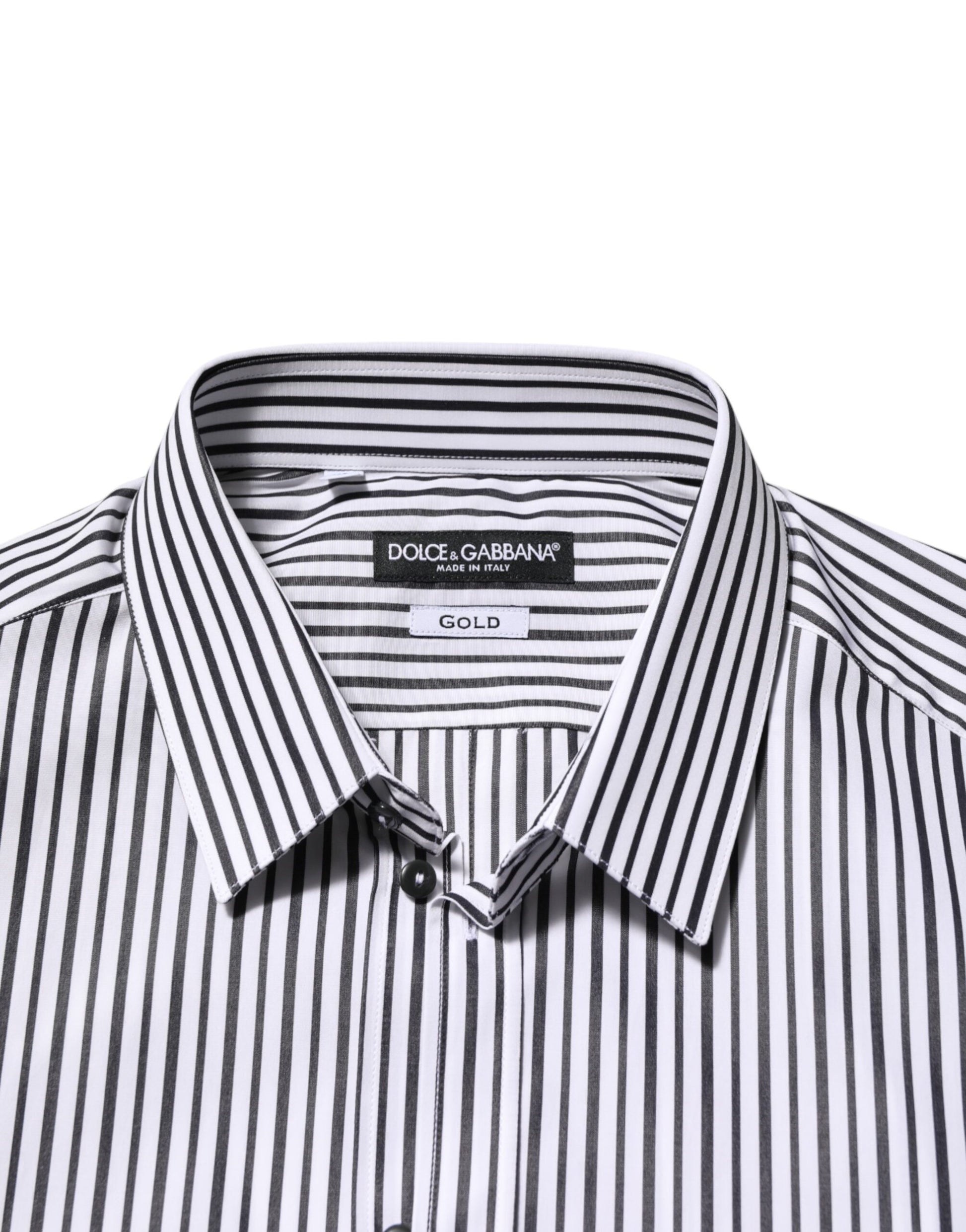 Chemise de smoking Dolce & Gabbana noire à rayures blanches, pour homme, GOLD