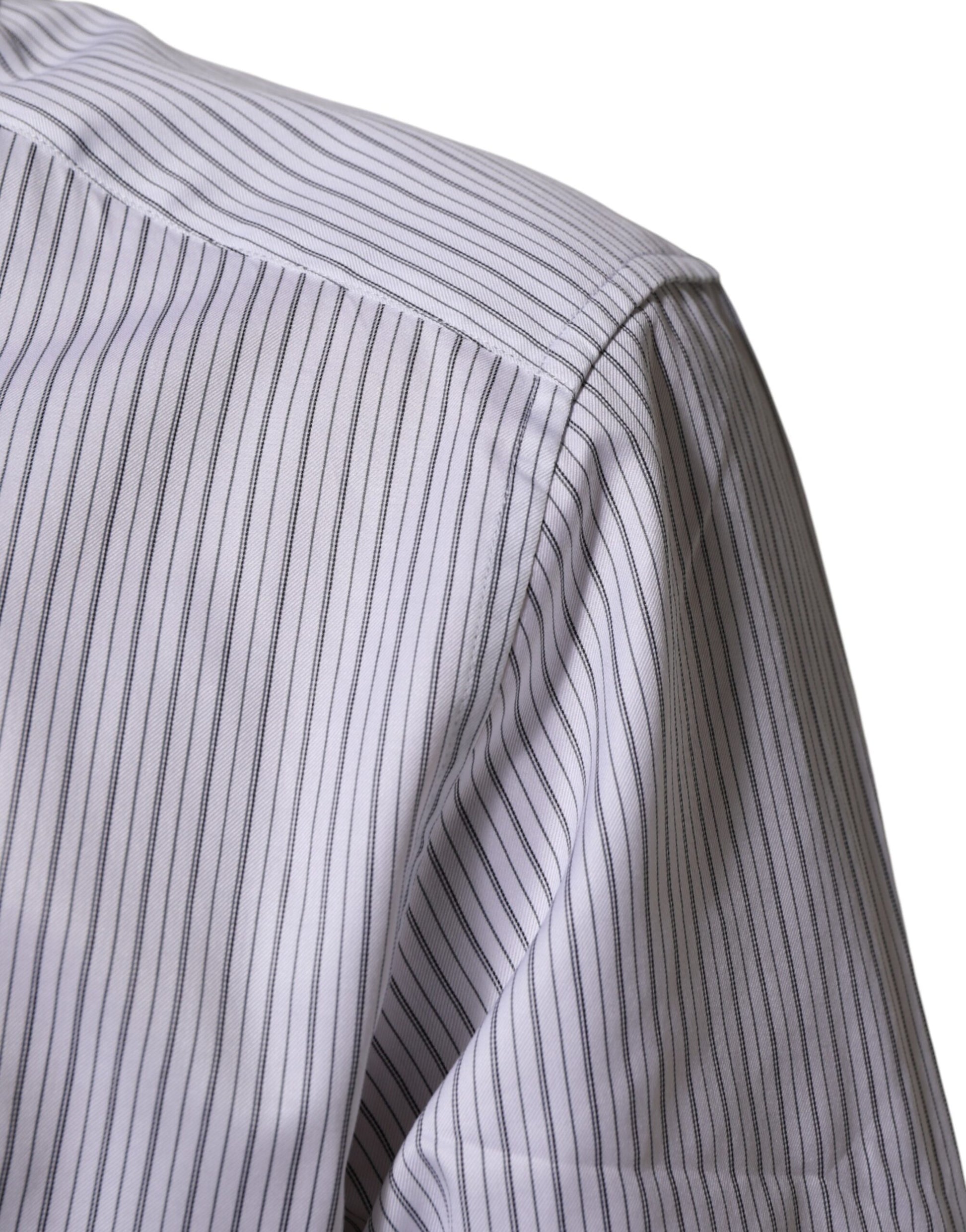 Chemise Habillée Dolce & Gabbana Rayures Blanches Manches Longues DORÉE