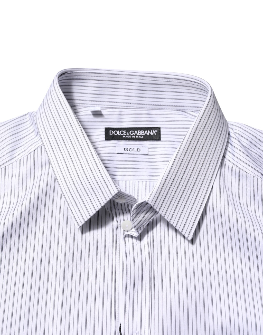 Chemise Habillée Dolce & Gabbana Rayures Blanches Manches Longues DORÉE