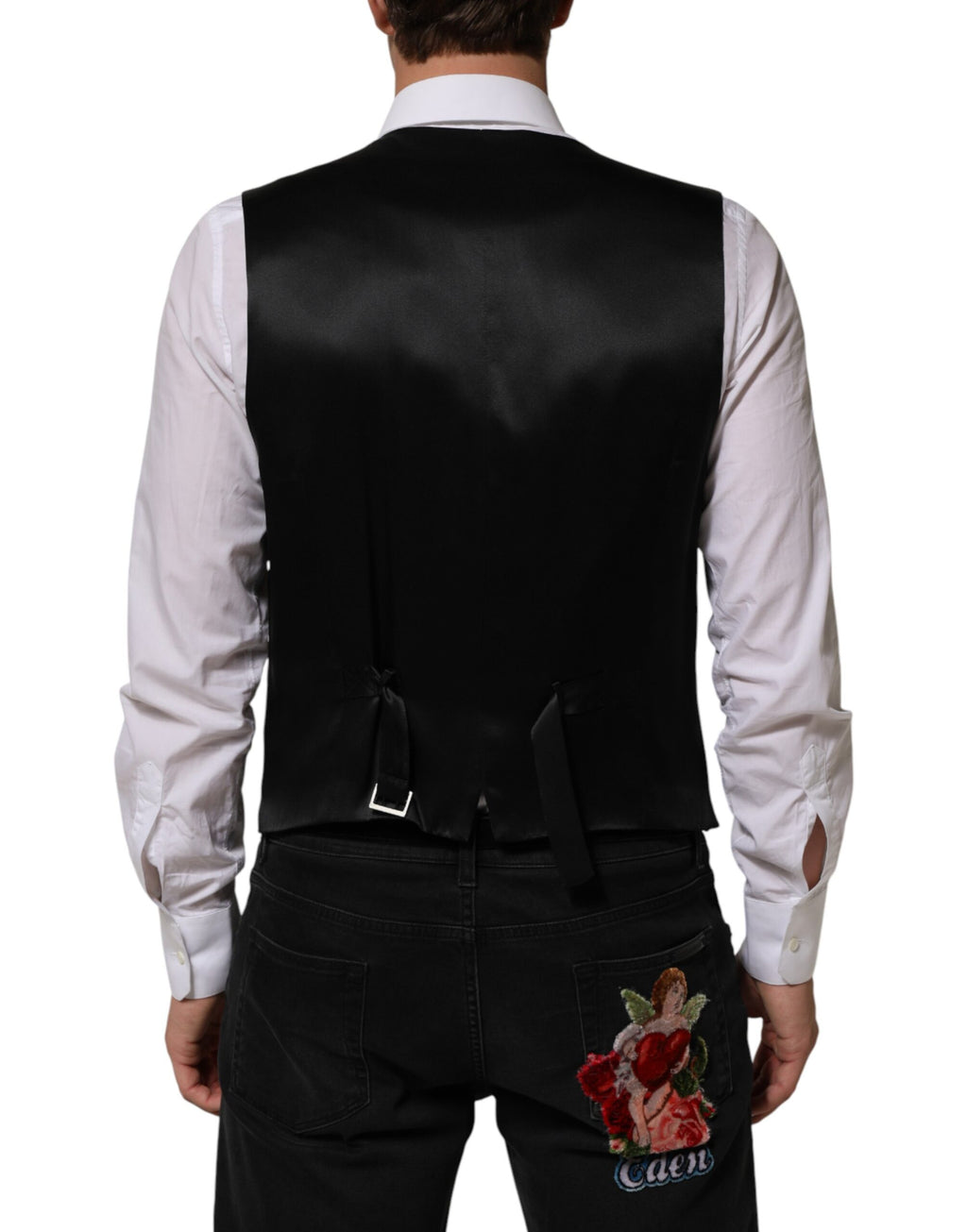 Dolce & Gabbana Black Waistcoats for Men side view