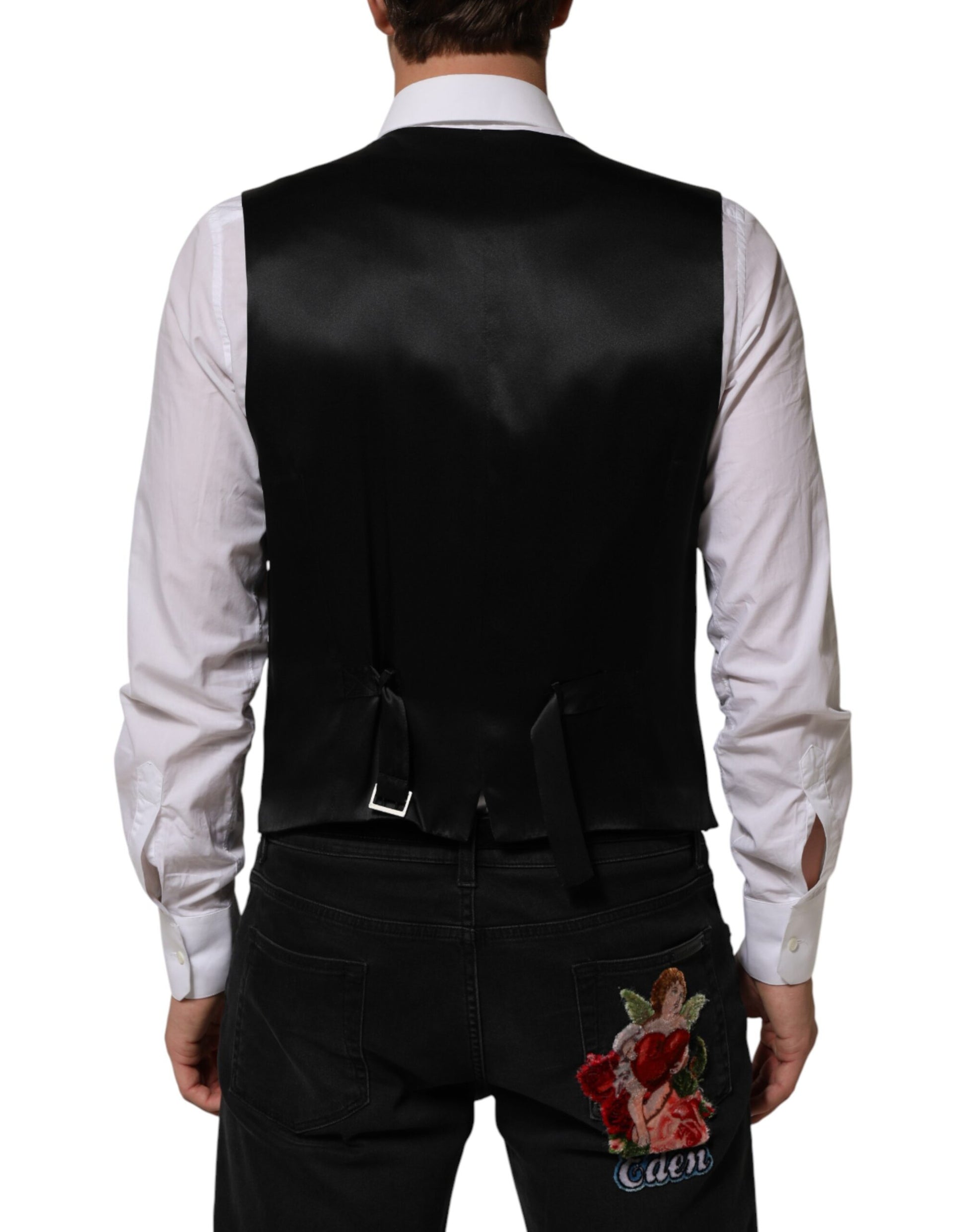 Dolce & Gabbana Black Waistcoats for Men side view