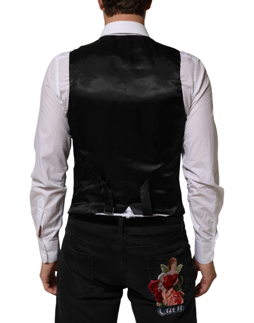 Dolce & Gabbana Black Waistcoats for Men side view