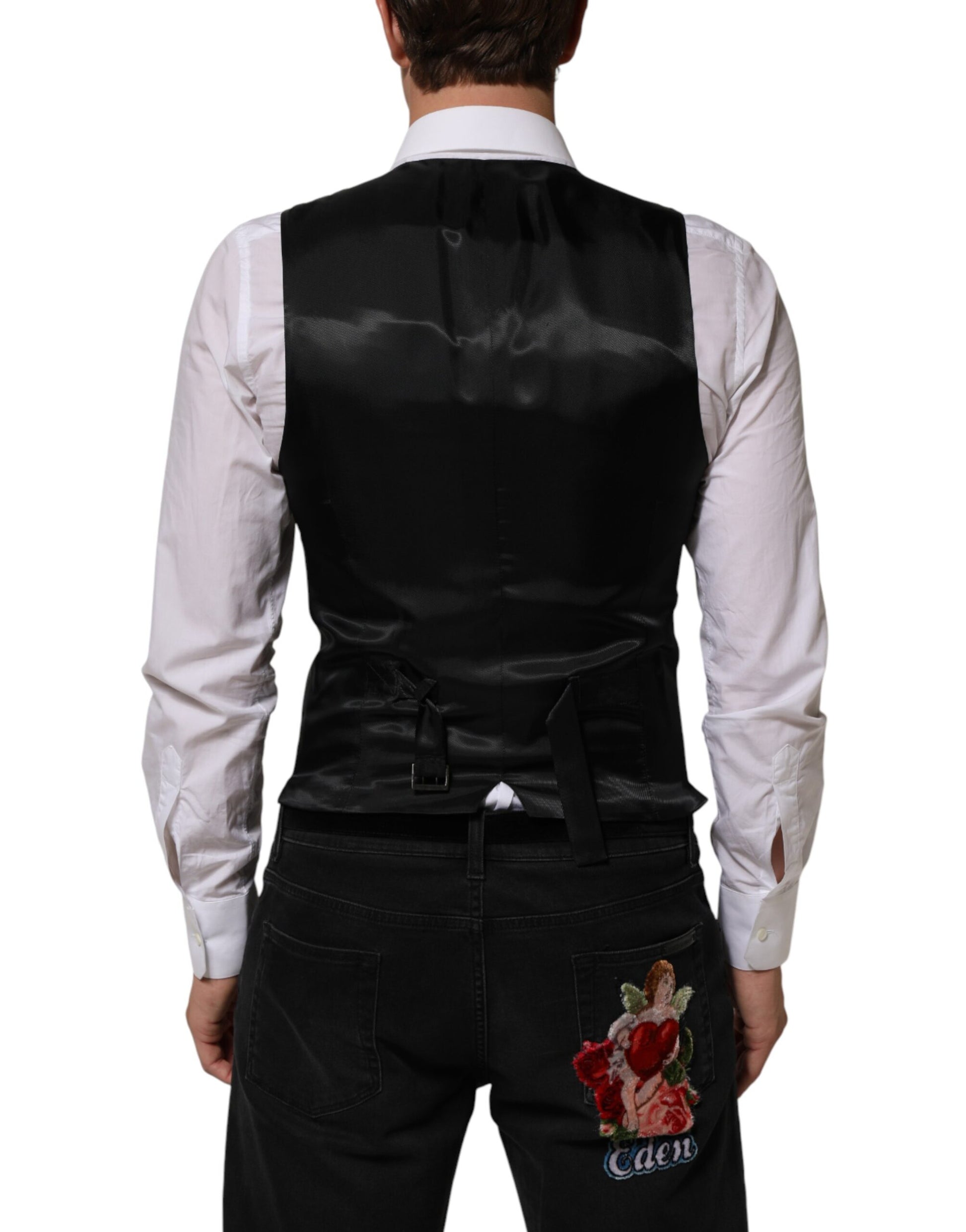 Dolce & Gabbana Black Waistcoats for Men side view