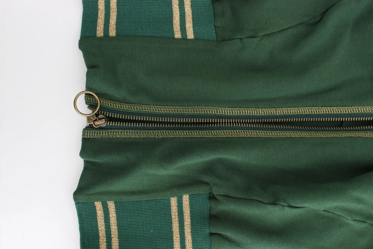 Gilet Sweat-shirt Veste John Galliano Vert Fausse Fermeture Éclair