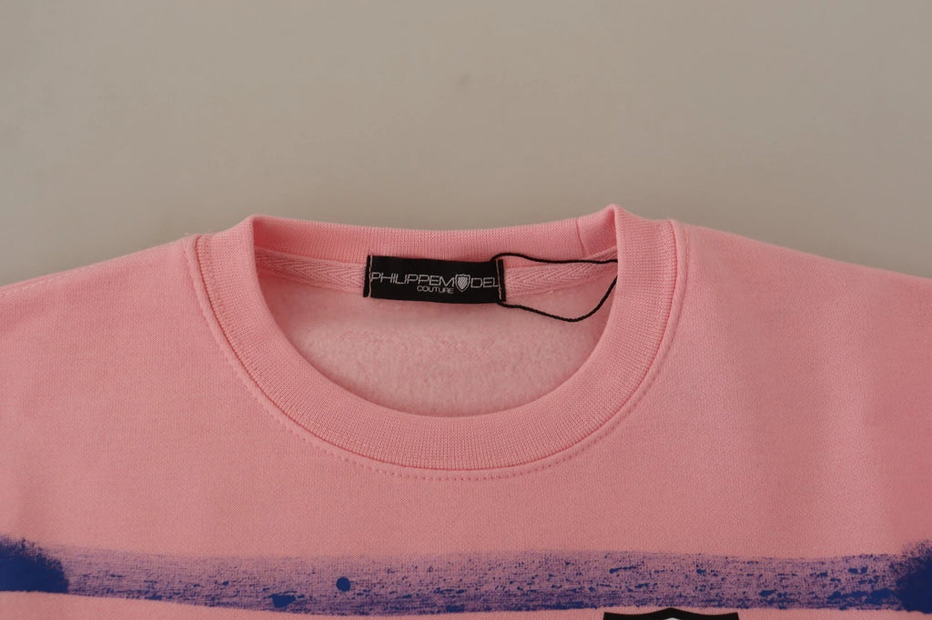 Pull à manches longues imprimé rose Philippe Model
