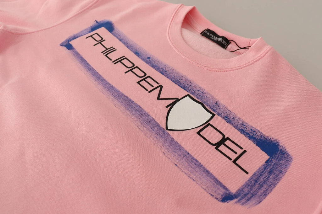 Pull à manches longues imprimé rose Philippe Model