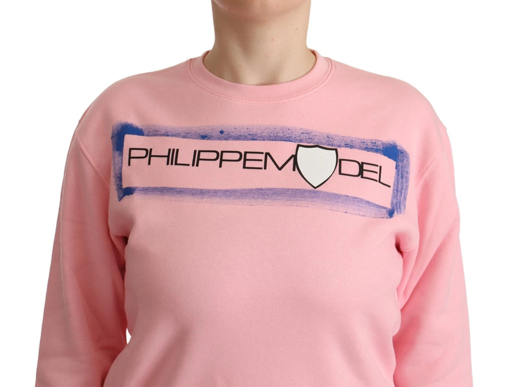 Pull à manches longues imprimé rose Philippe Model