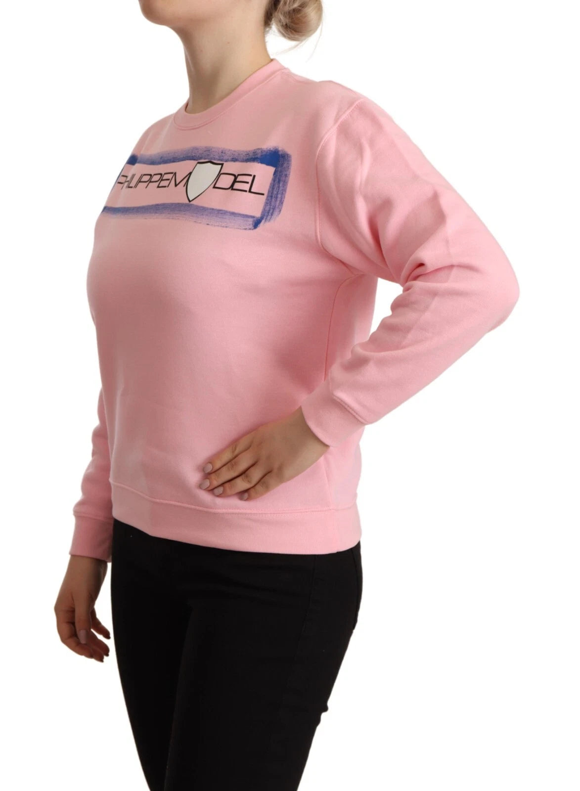 Pull à manches longues imprimé rose Philippe Model