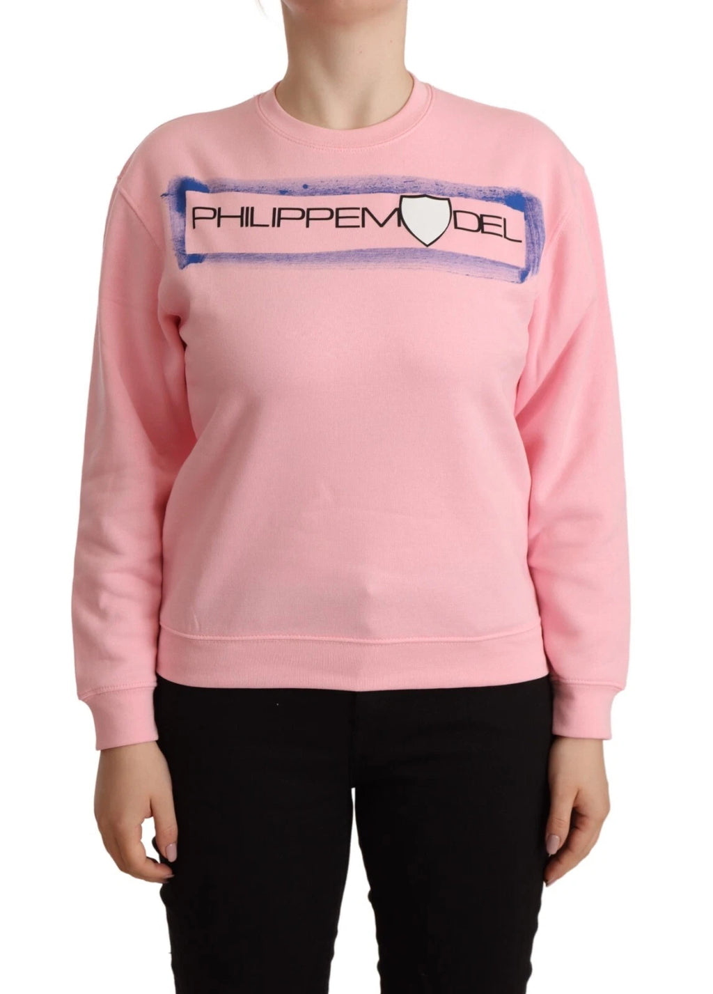 Pull à manches longues imprimé rose Philippe Model