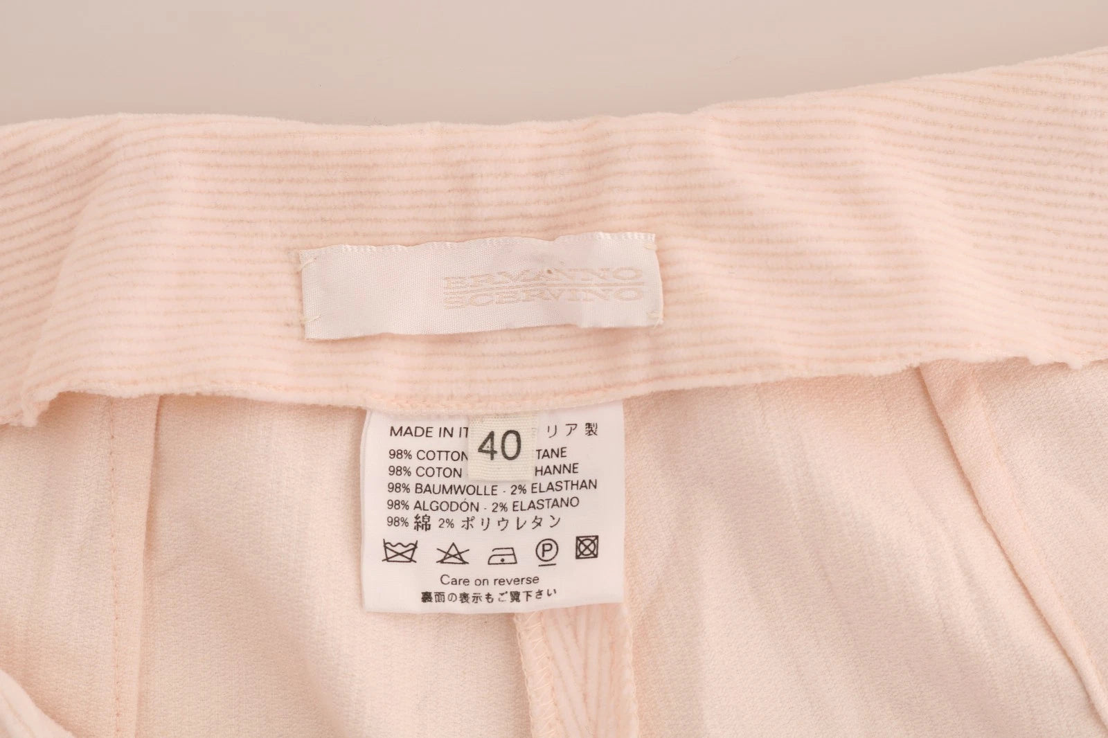 Ermanno Scervino Pantalon Droit Extensible en Coton Beige