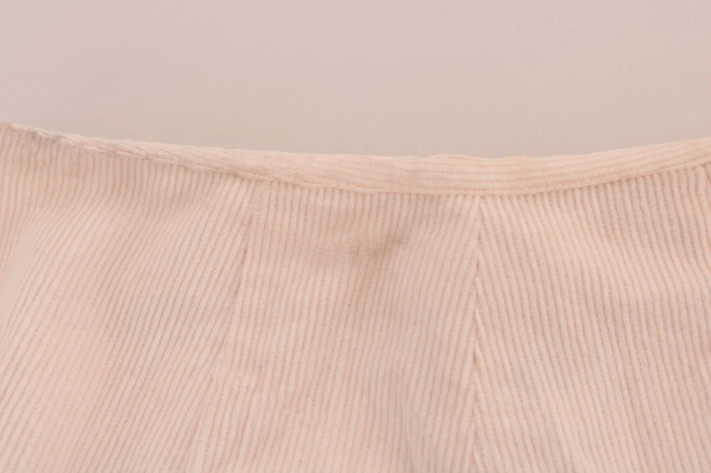 Ermanno Scervino Pantalon Droit Extensible en Coton Beige