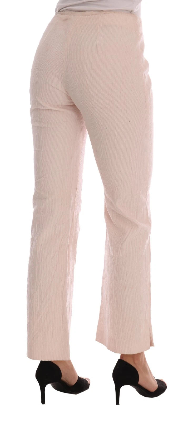 Ermanno Scervino Pantalon Droit Extensible en Coton Beige
