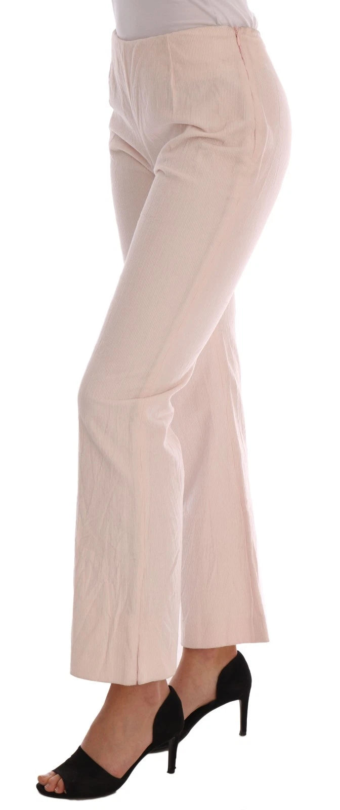 Ermanno Scervino Pantalon Droit Extensible en Coton Beige