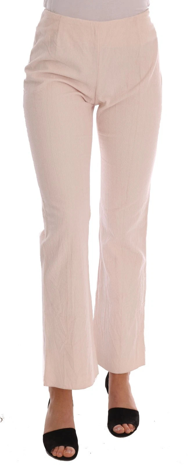 Ermanno Scervino Pantalon Droit Extensible en Coton Beige