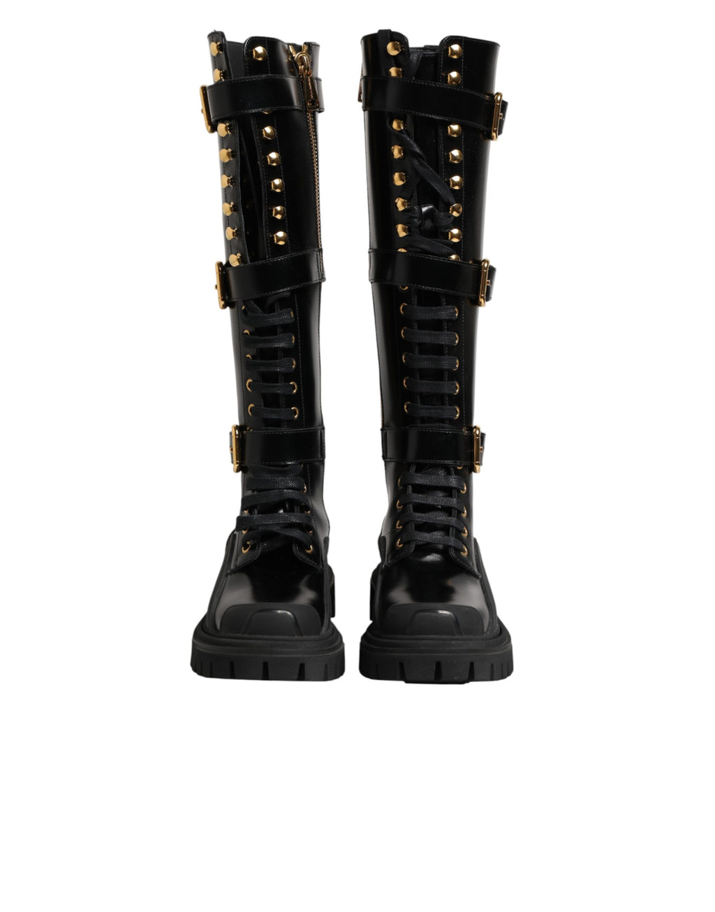 Dolce & Gabbana Black Lace Up Boots for Women detail view