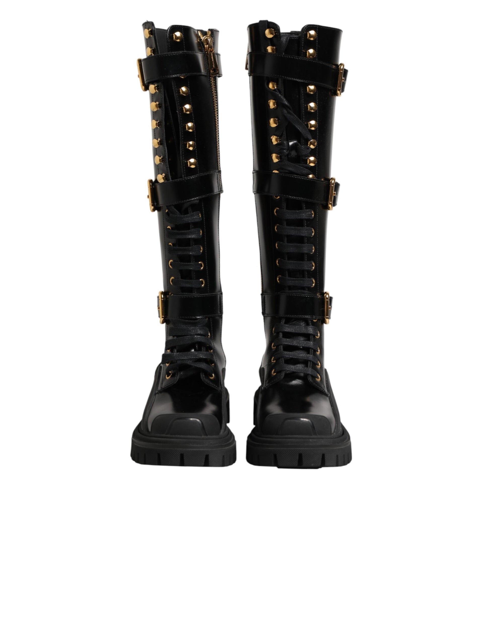 Dolce & Gabbana Black Lace Up Boots for Women detail view