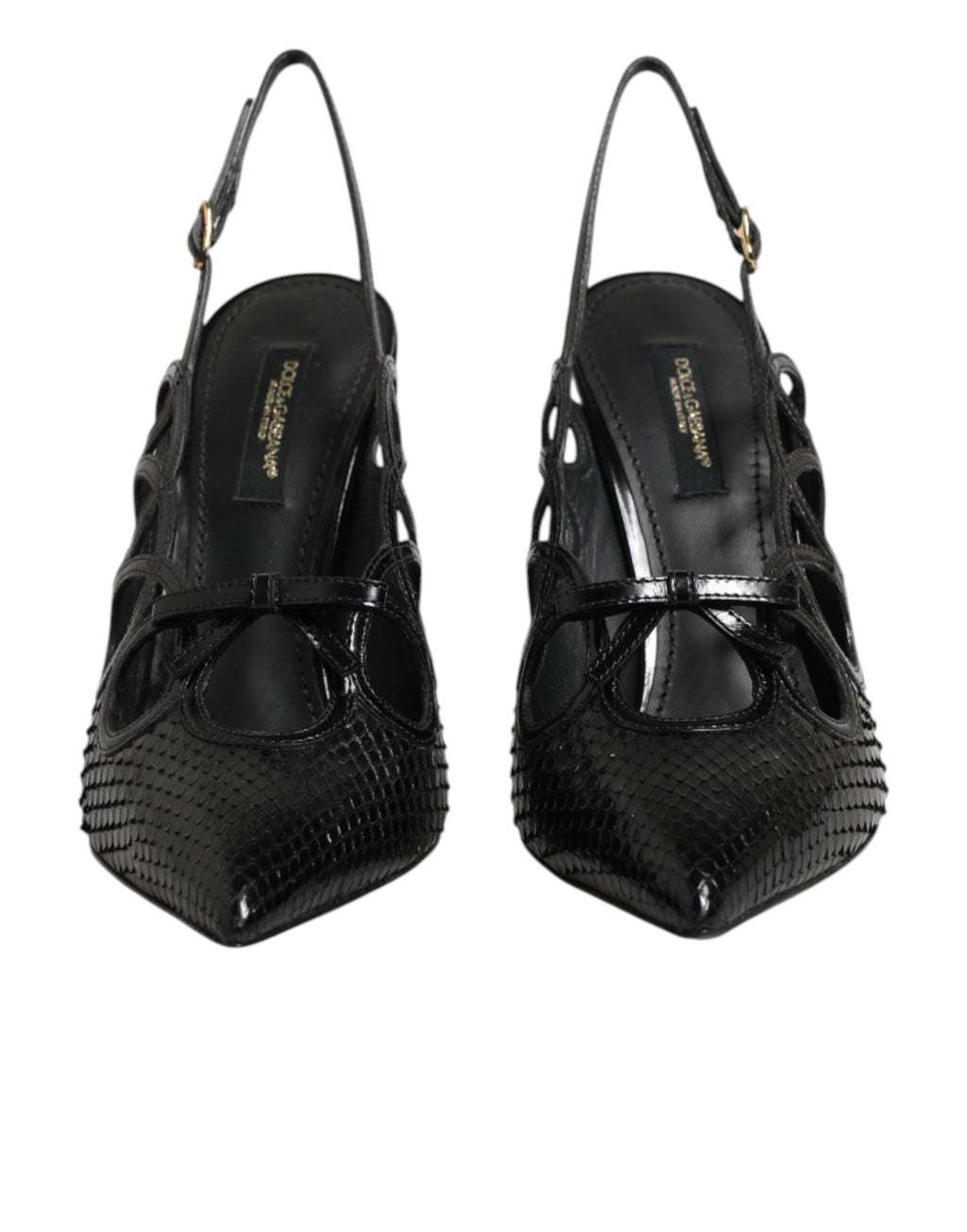 Chaussures à talon slingback en cuir Dolce & Gabbana