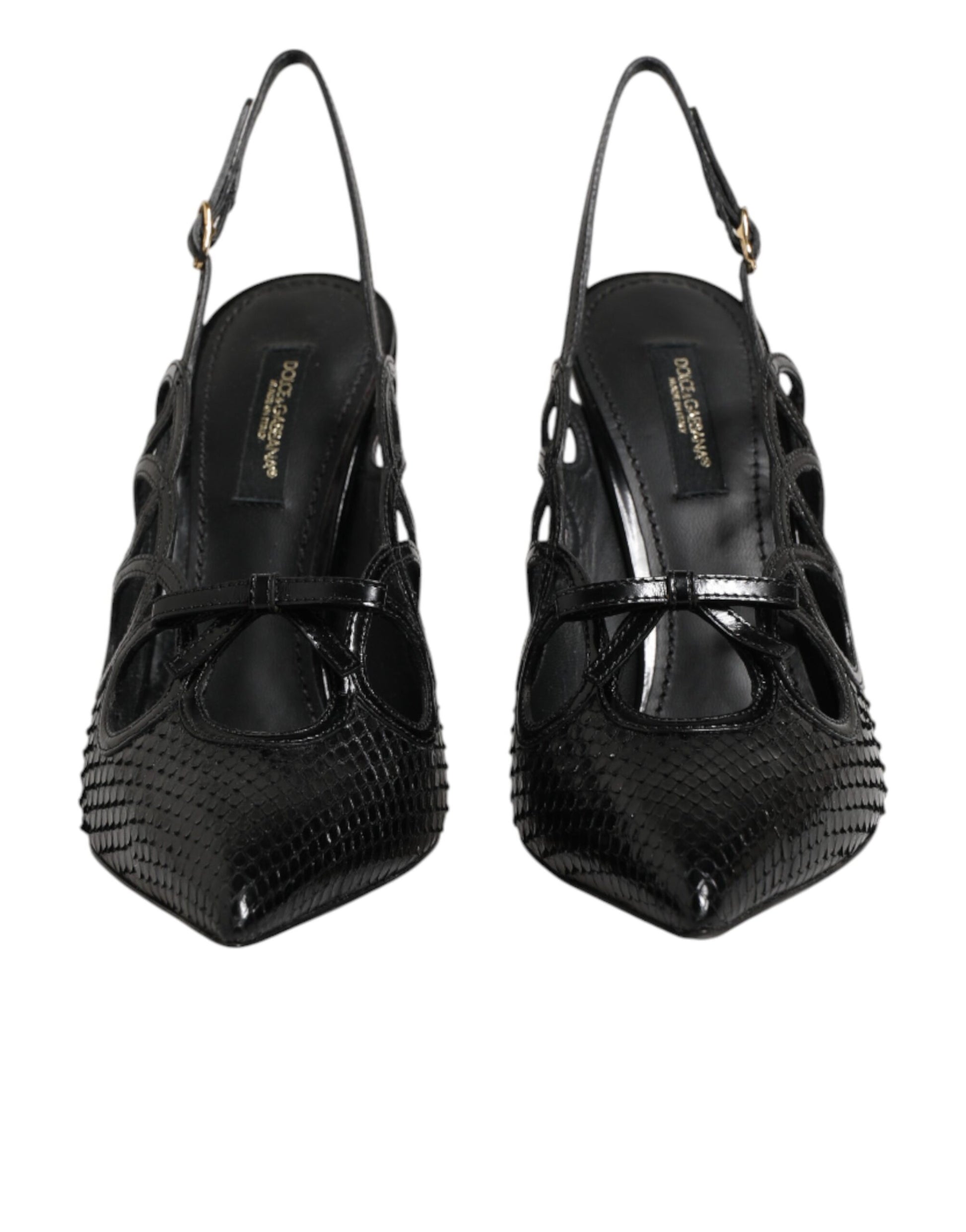 Chaussures à talon slingback en cuir Dolce & Gabbana