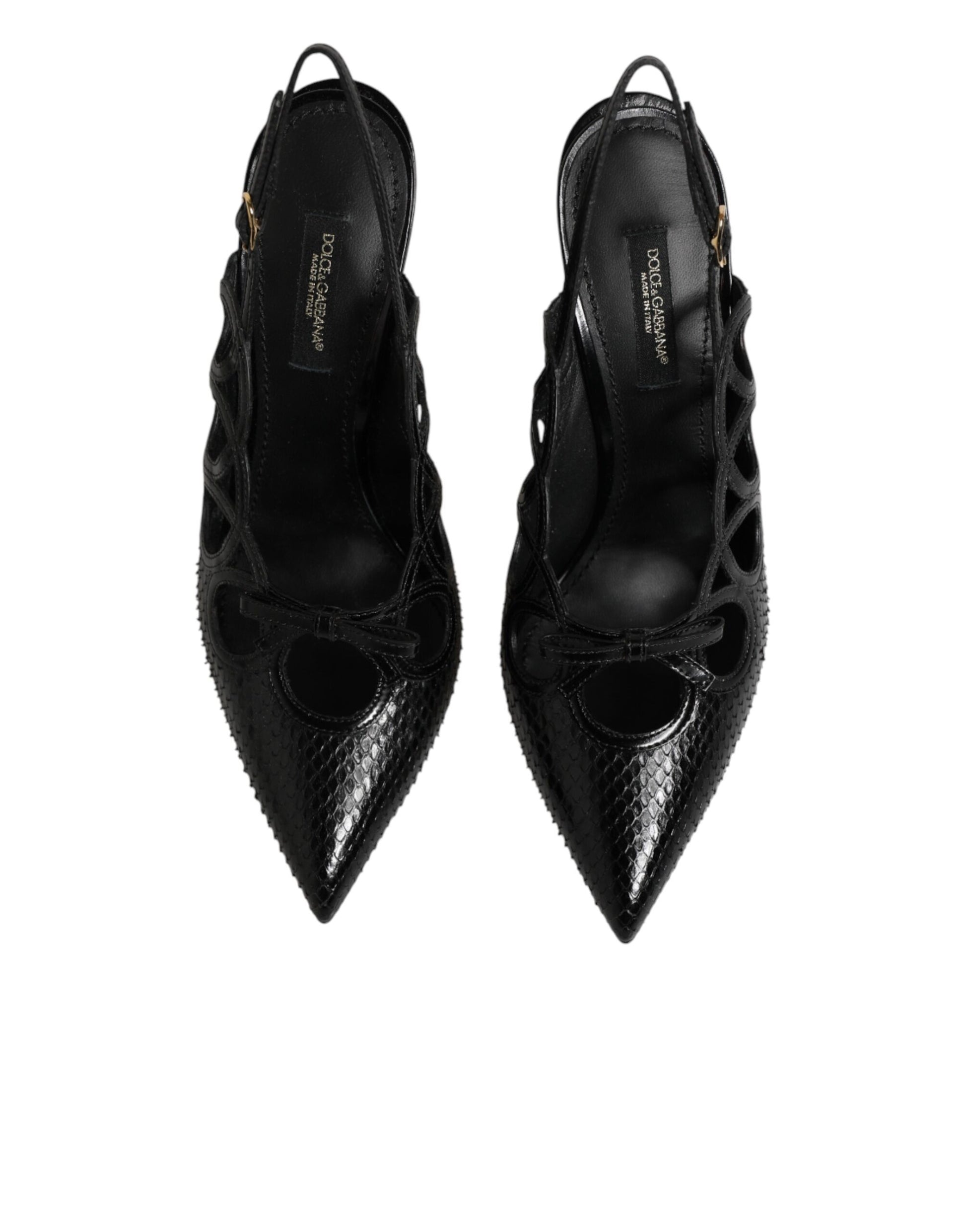Chaussures à talon slingback en cuir Dolce & Gabbana