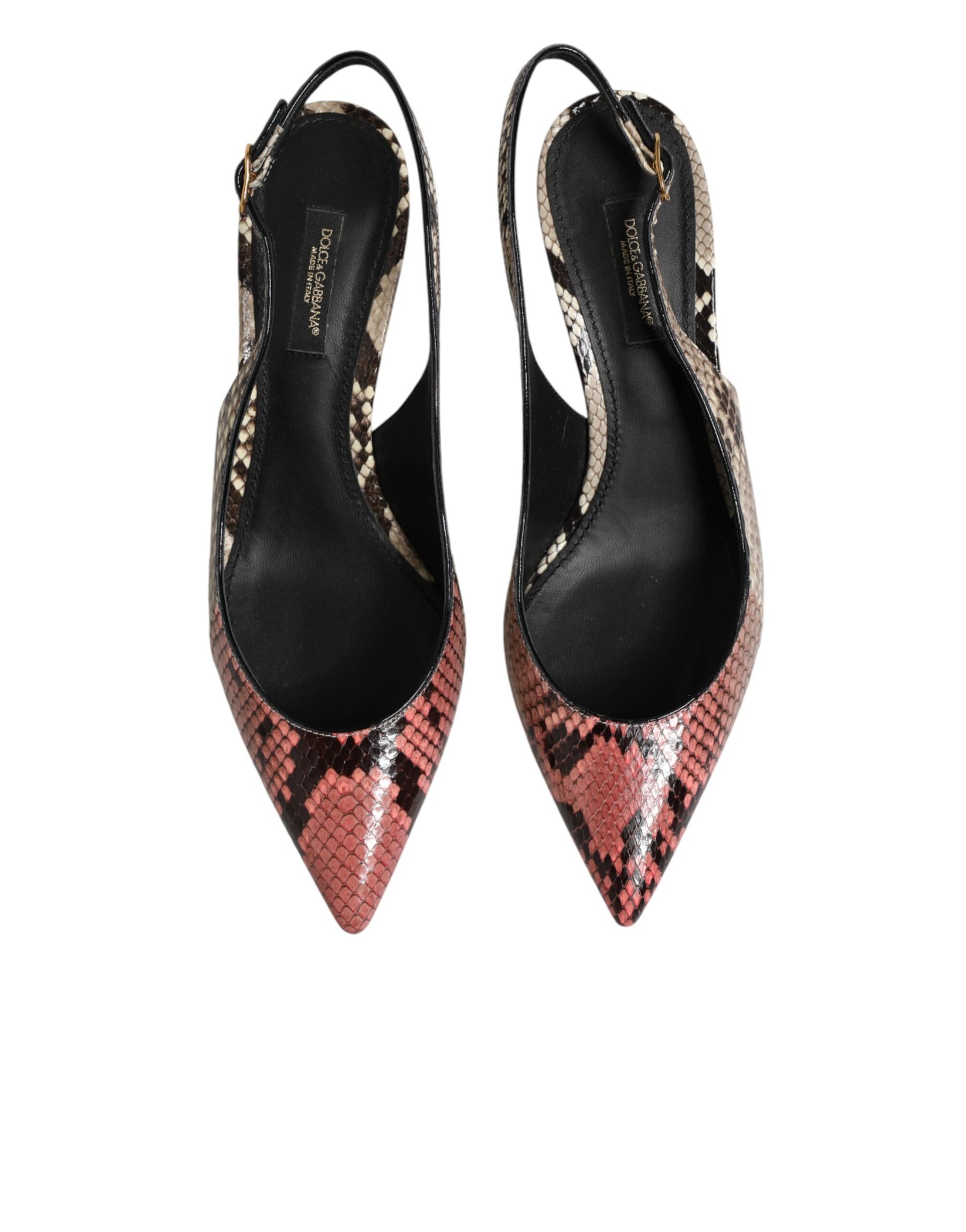 Escarpins à bride arrière en cuir multicolore Dolce & Gabbana