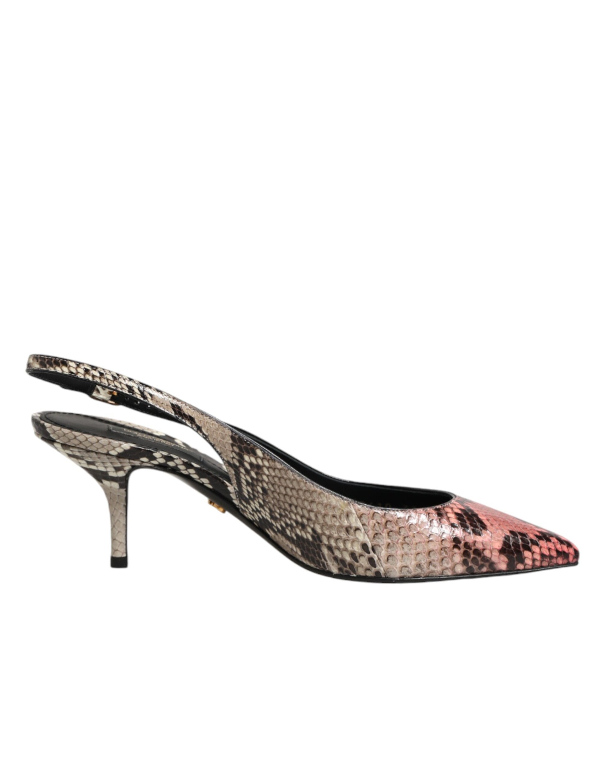 Escarpins à bride arrière en cuir multicolore Dolce & Gabbana
