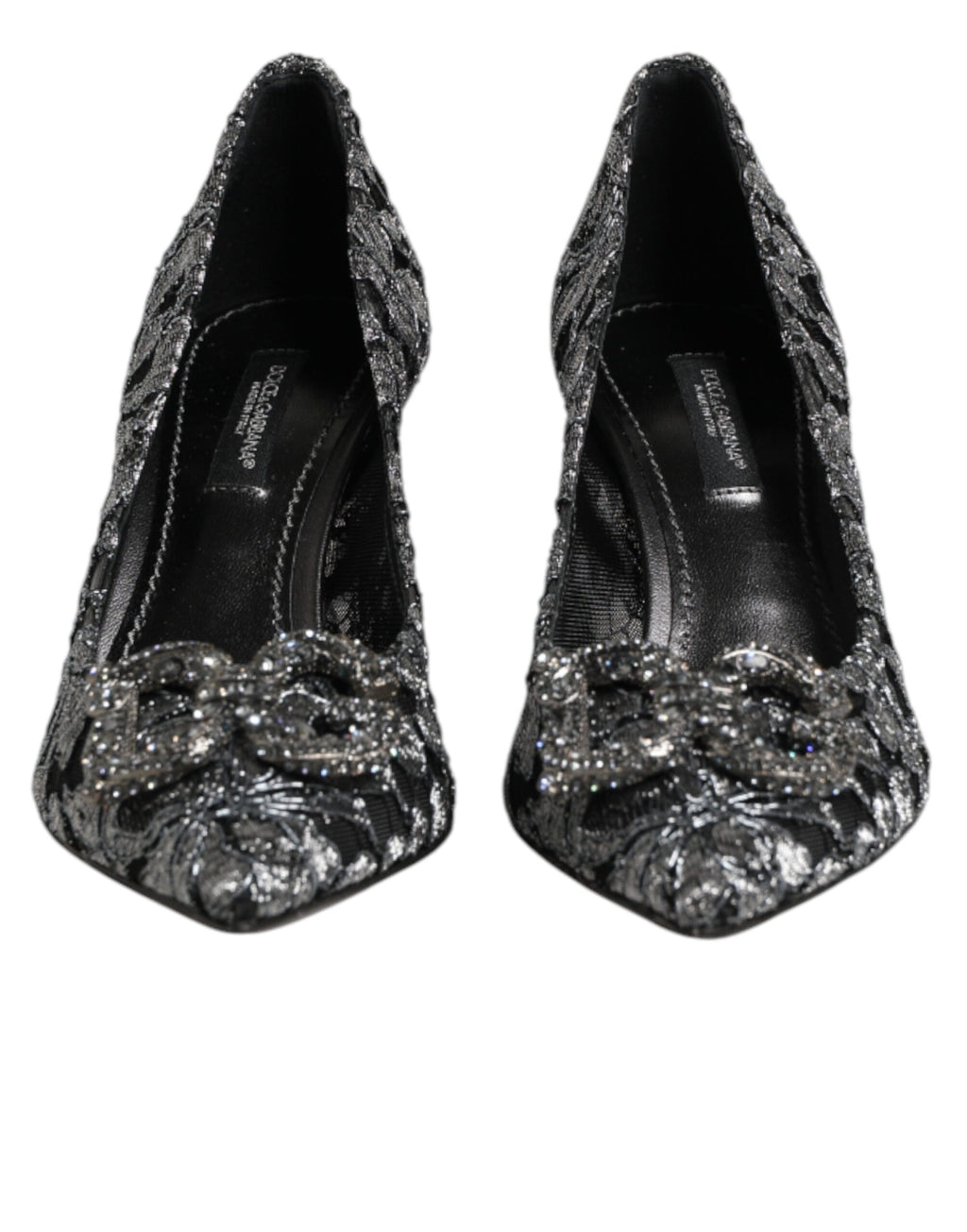 Chaussures à talons Dolce & Gabbana en dentelle argentée DG Amore