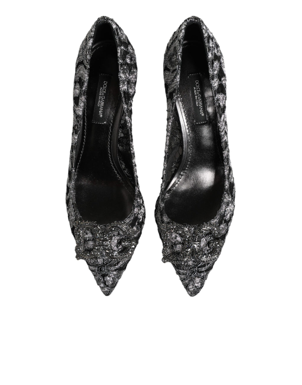 Chaussures à talons Dolce & Gabbana en dentelle argentée DG Amore