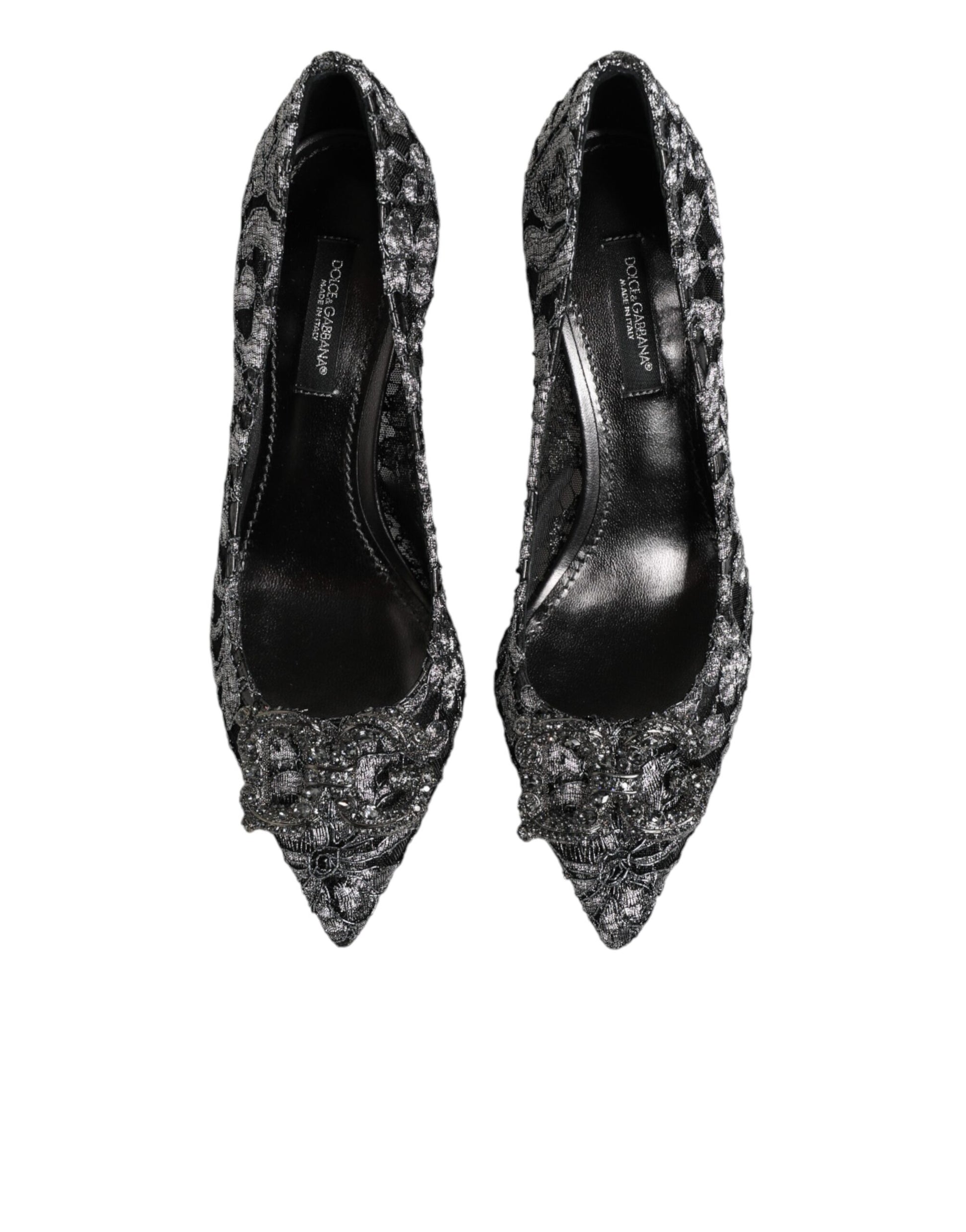 Chaussures à talons Dolce & Gabbana en dentelle argentée DG Amore
