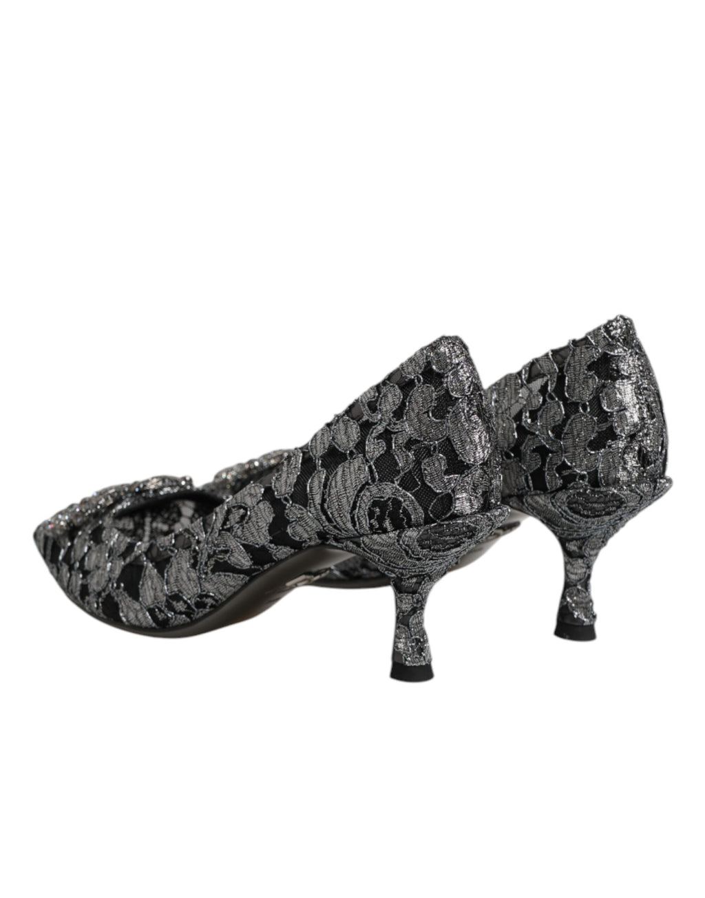 Chaussures à talons Dolce & Gabbana en dentelle argentée DG Amore