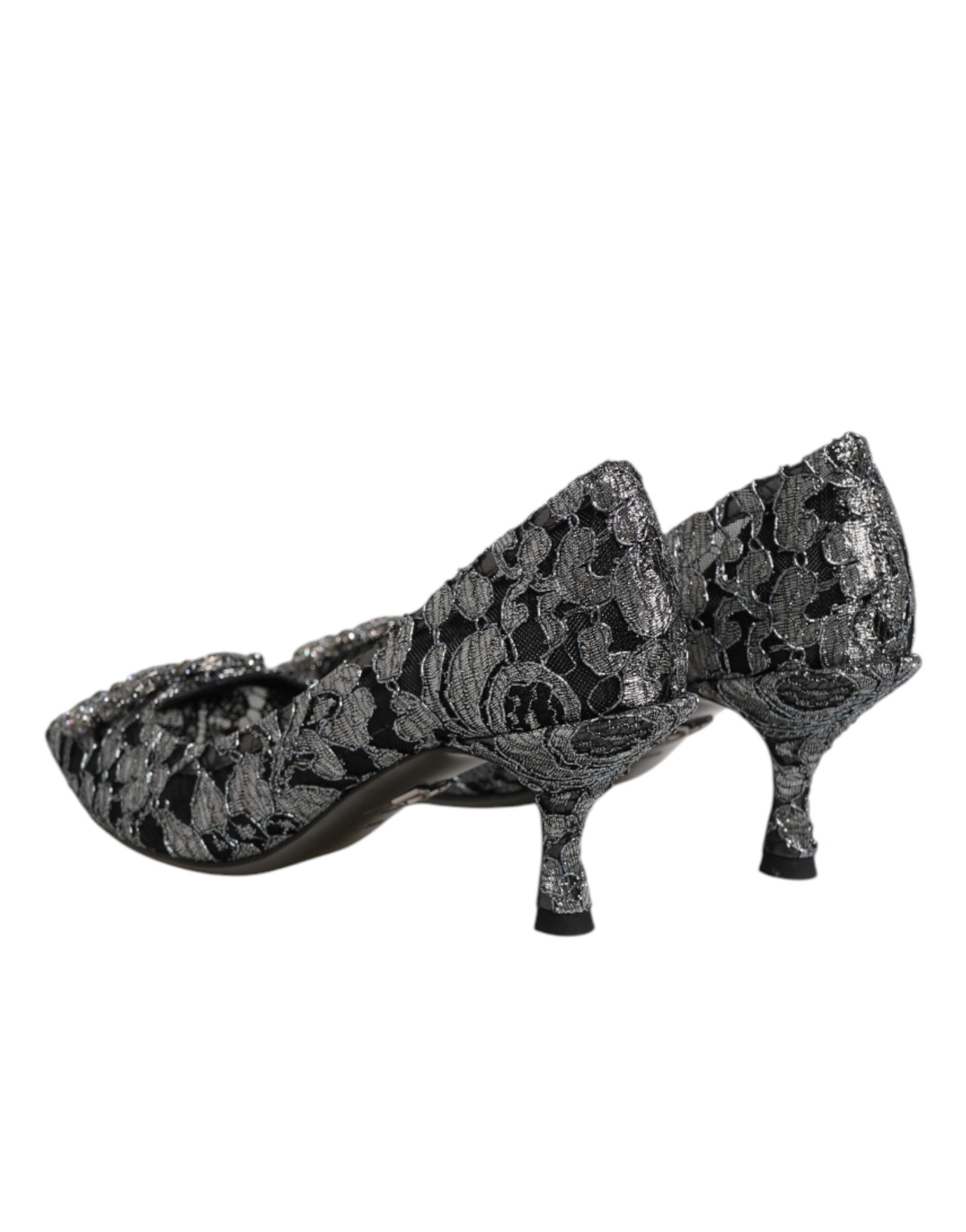 Chaussures à talons Dolce & Gabbana en dentelle argentée DG Amore